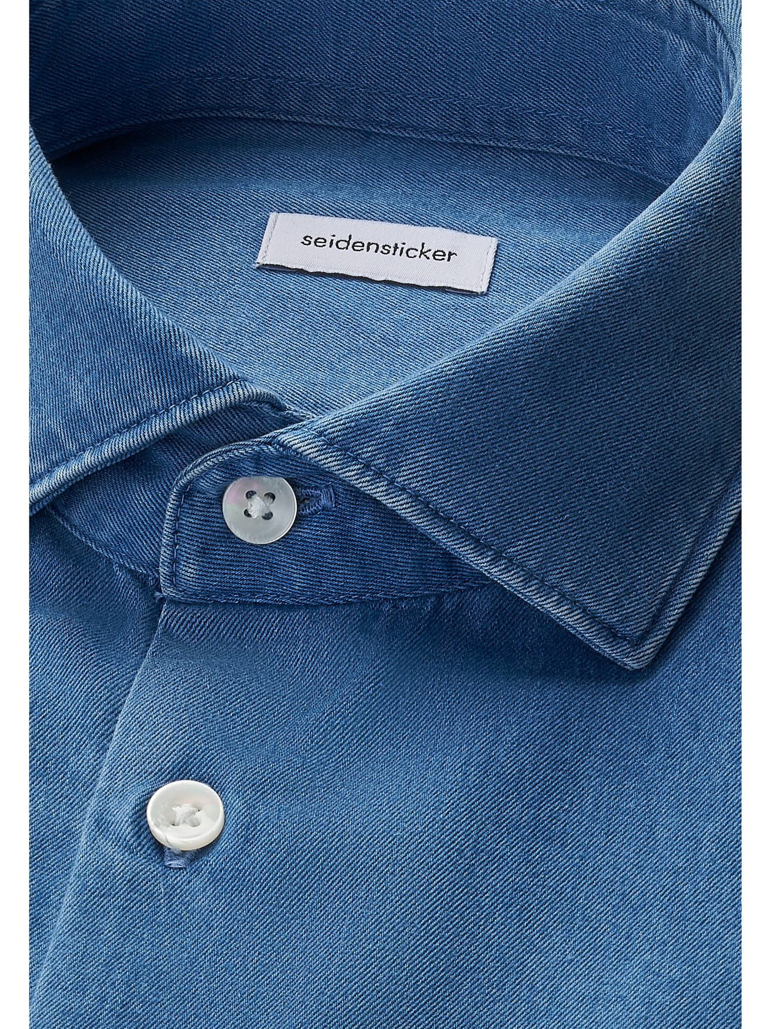 seidensticker Slim col Kent 1/1 en denim