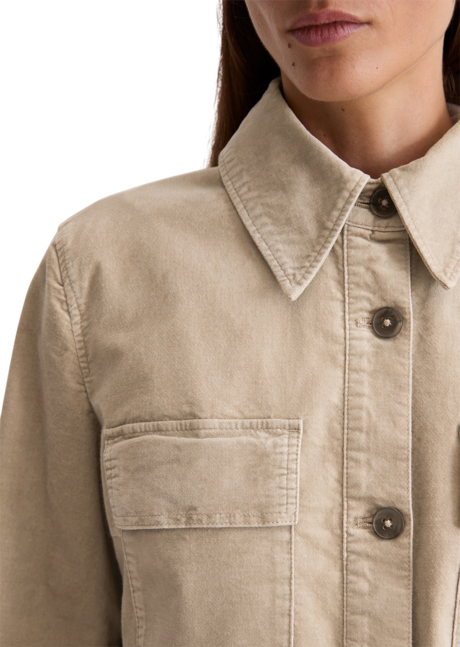 Marc O'Polo Veste courte aus Samt, , regular fit, aus Organic-Cotton-Viskose-Stretch