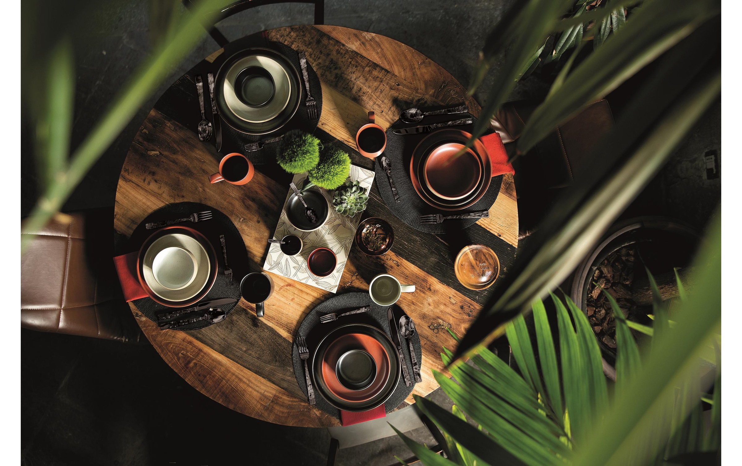 sambonet Besteck-Set »Tafelbesteck Jungle Schwarz«, (24 tlg.)