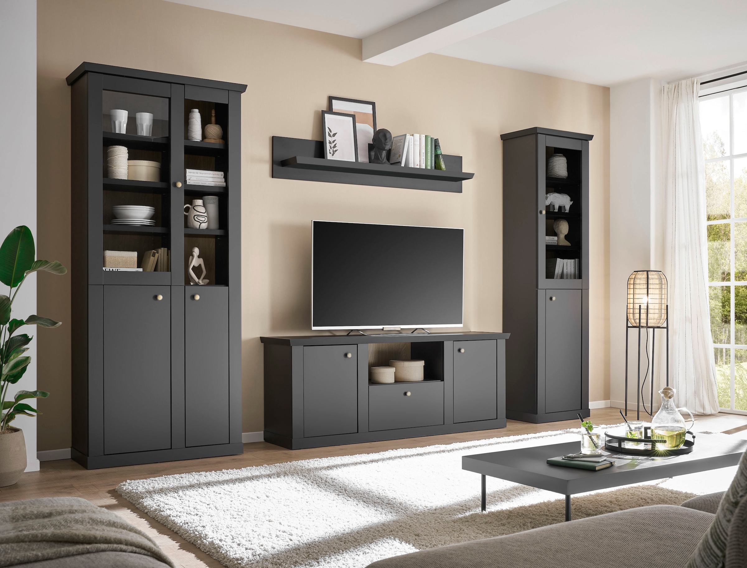 Home affaire Tableau mural »Lincoln, Wandregal im Landhausstil, Wandhalter mit Ablagefläche« edles Design, in zwei Grössen verfügbar, vielseitig einsetzbar