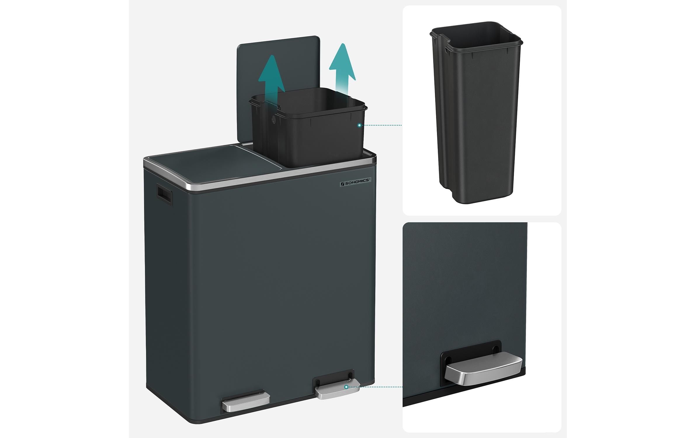 SONGMICS Mülleimer »60 l« 2 Behälter