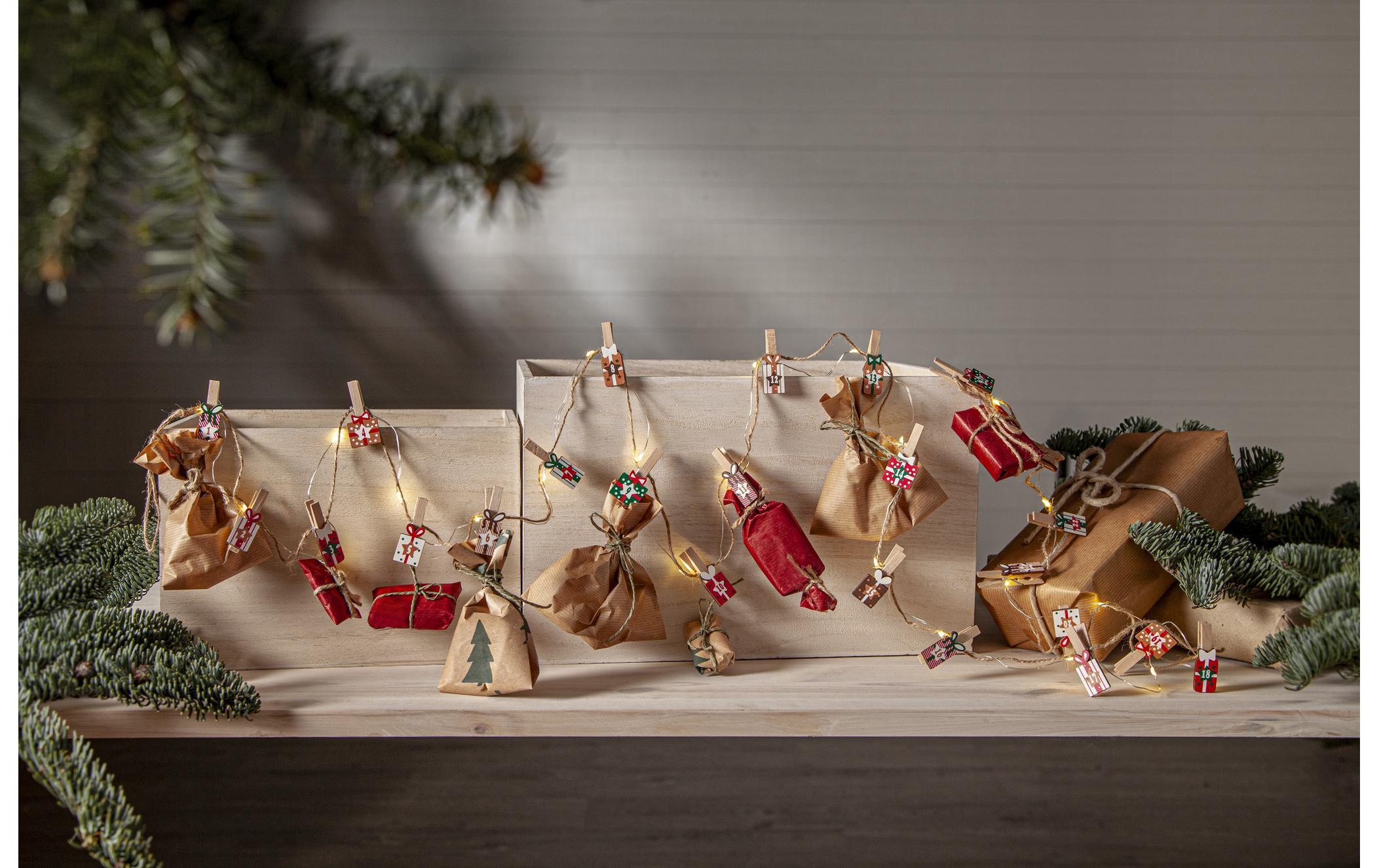   Calendrier de l'Avent »Lichterkette Clippy Advent IP20, Warmweiss«