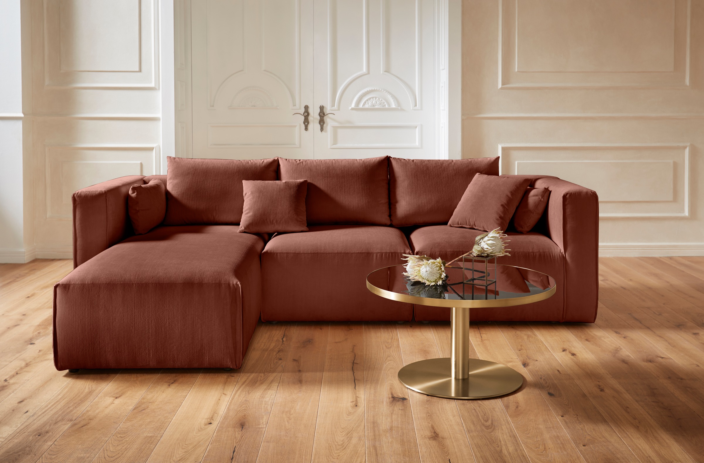 Guido Maria Kretschmer Home&Living Ecksofa »Comfine L-Form«, zusammengesetzt aus Modulen, 3 Bezugsqualitäten und viele Farben