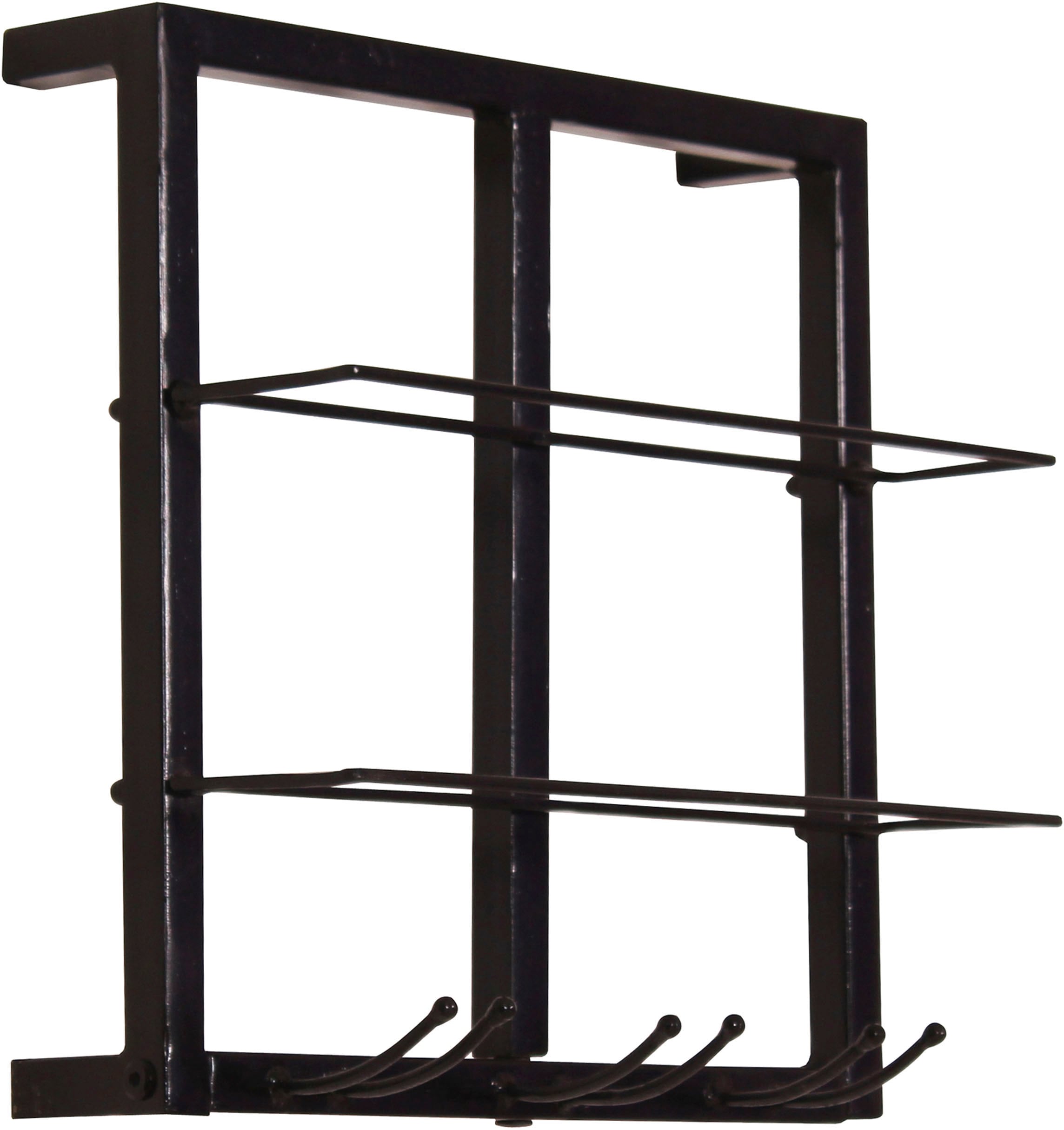 SIT Wandregal »Asti 3-teilig aus Metall für 4 Flaschen & 9 Gläser – Antikschwarz« 2 Weinregale & 1 Gläserregal für flexible Wandgestaltung