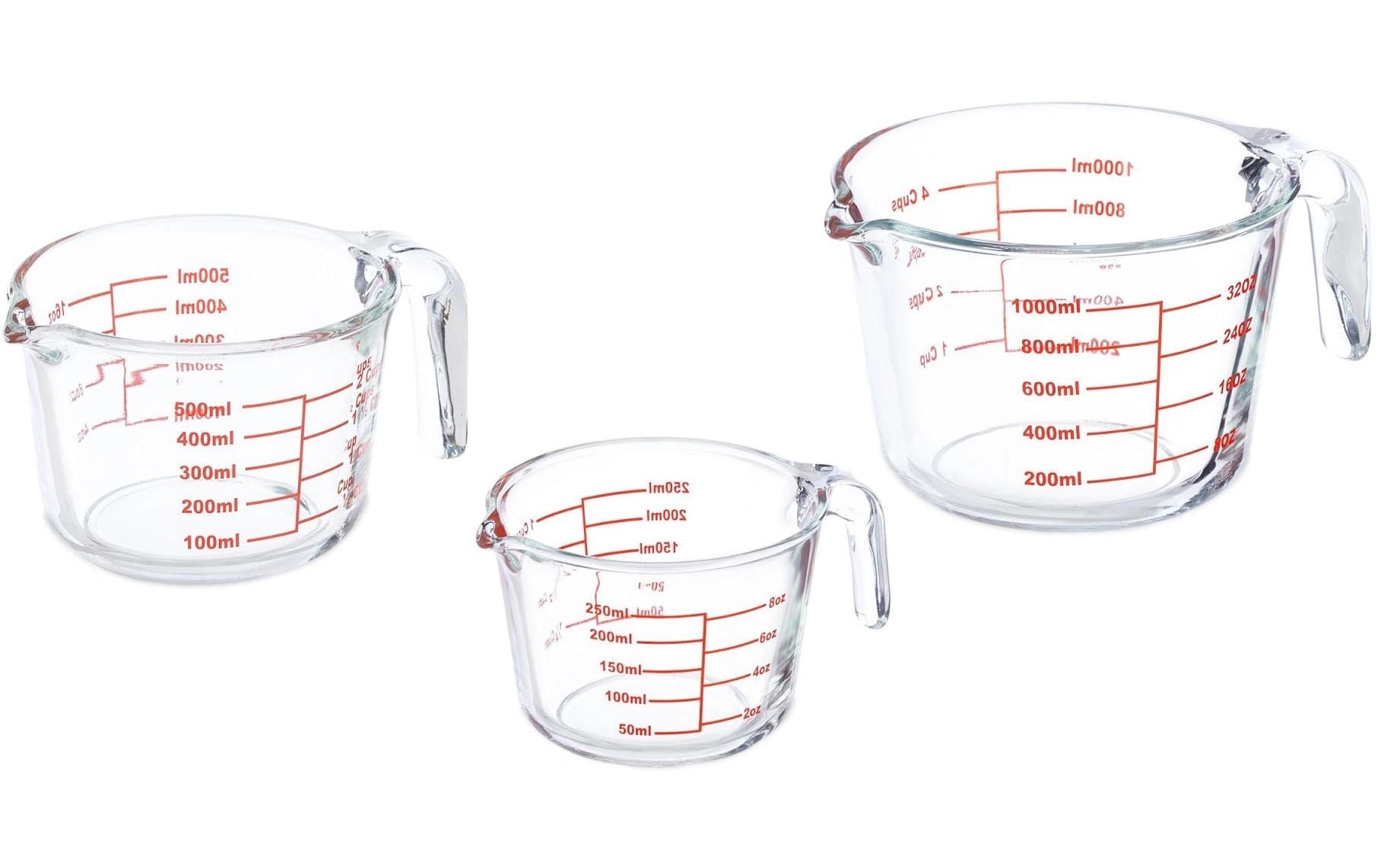 Image of relaxdays Messbecher "3 Stück" Glas 1 Stk. tlg.