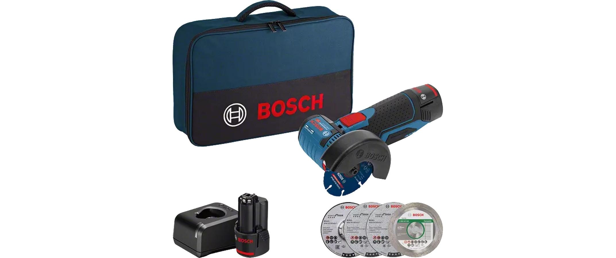 Image of Bosch Professional Akku-Winkelschleifer "GWS 12 V-76 Set" Mit 2 Akkus und 1 Ladegerät