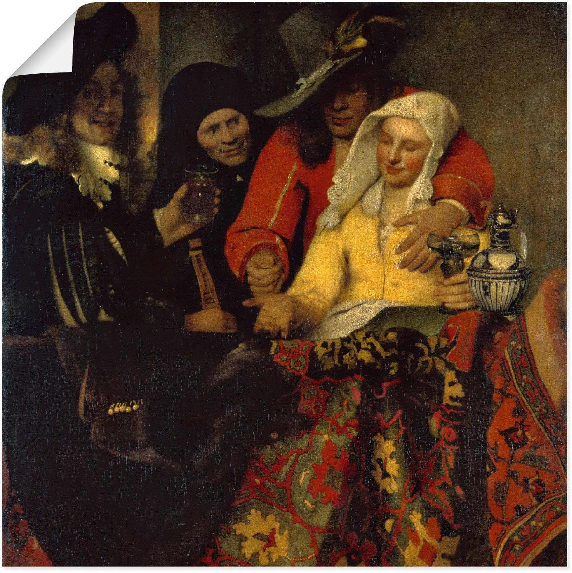 Image of Artland Wandbild »Bei der Kupplerin. 1656«, Gruppen & Familien, (1 St.), in vielen Grössen & Produktarten -Leinwandbild, Poster, Wandaufkleber / Wandtattoo auch für Badezimmer geeignet bei Ackermann Versand Schweiz