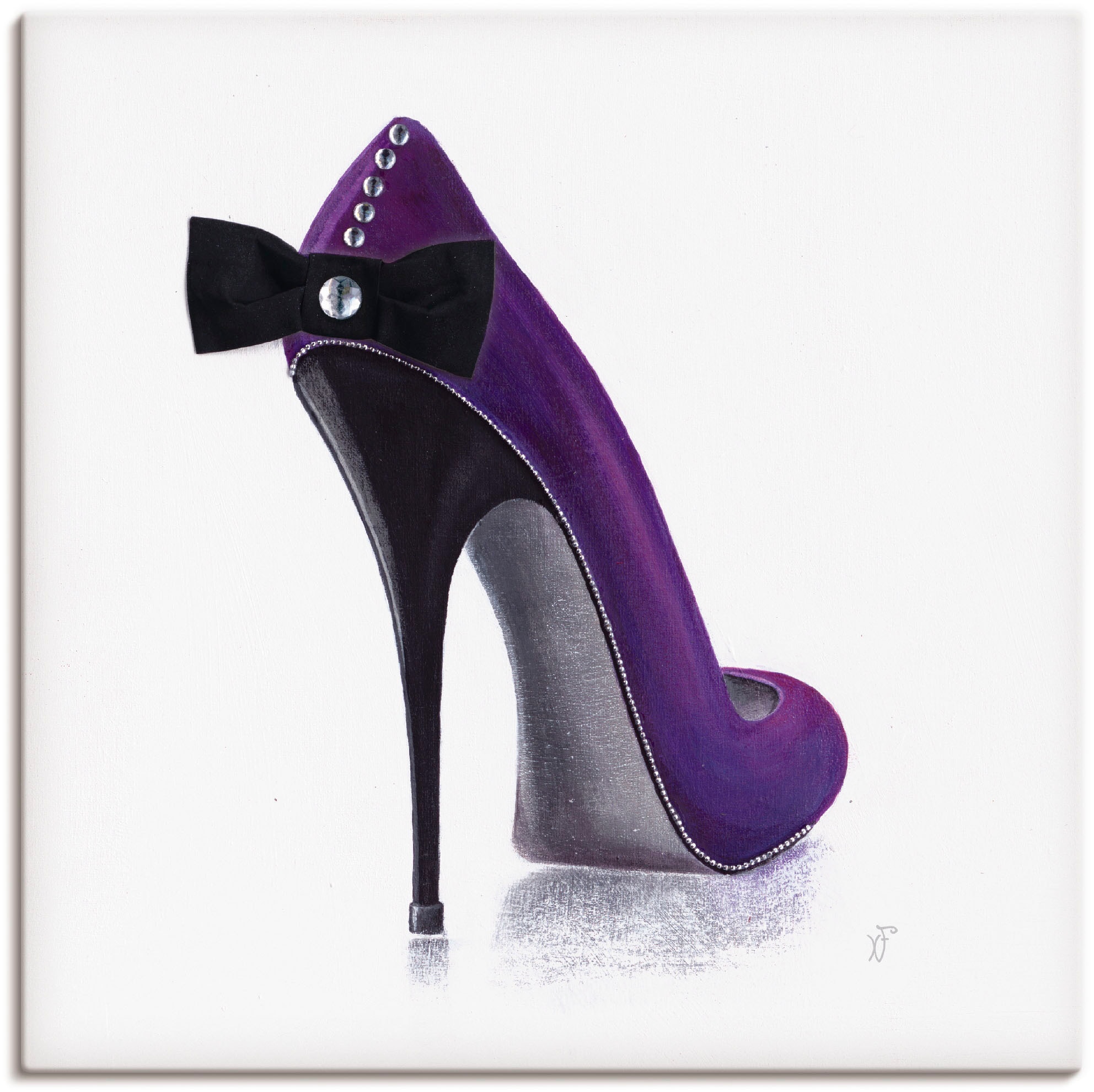 Leinwandbild »Damenschuh - Violettes Modell«, Modebilder, (1 St.), auf Keilrahmen...