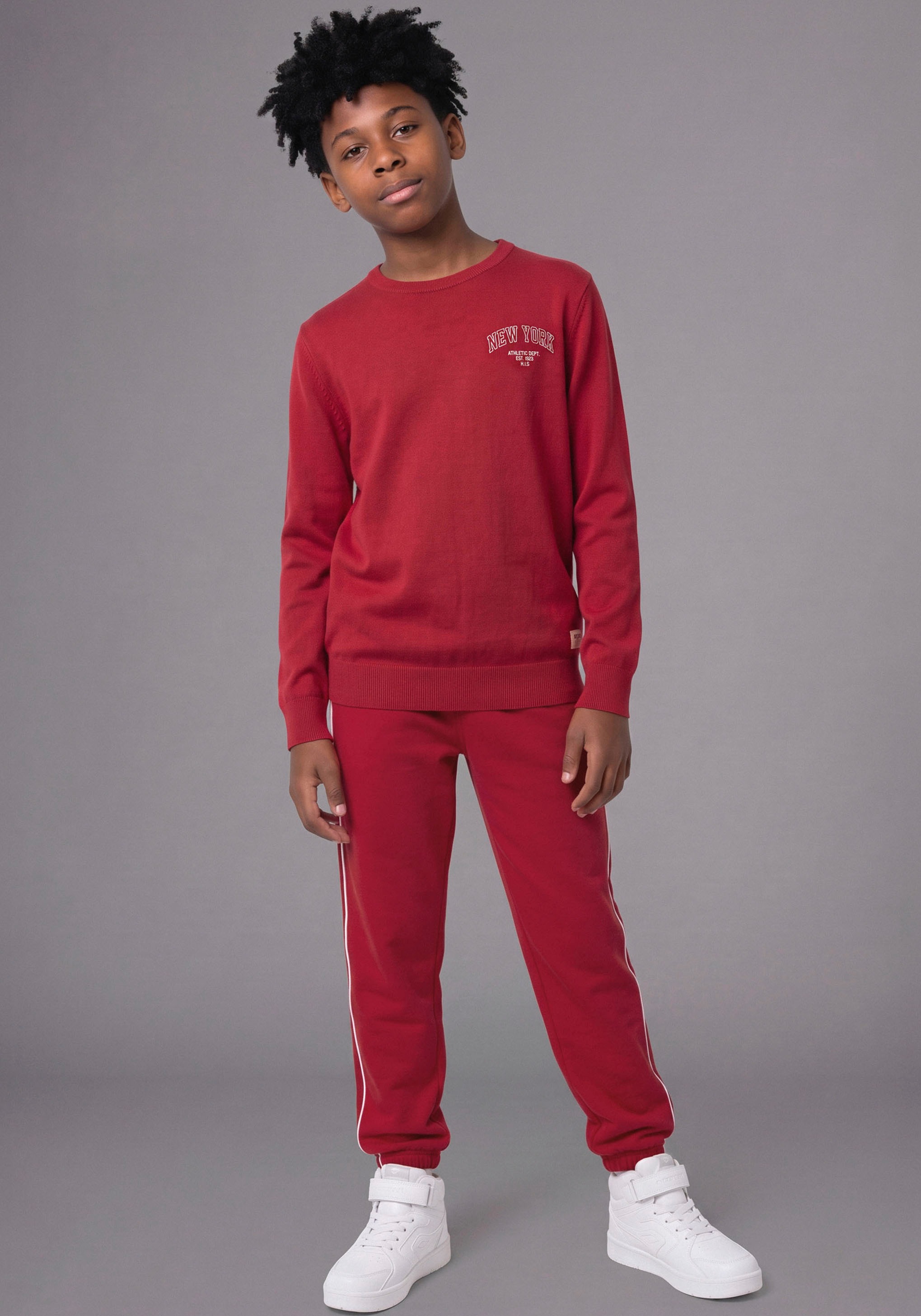 H.I.S Sweat-shirt »2er Packung H.I.S Sweatshirts mit Logoprint«, 2er Paquet, 2 sweats avec impressions de logo, col rond, manches longues, pour garçons
