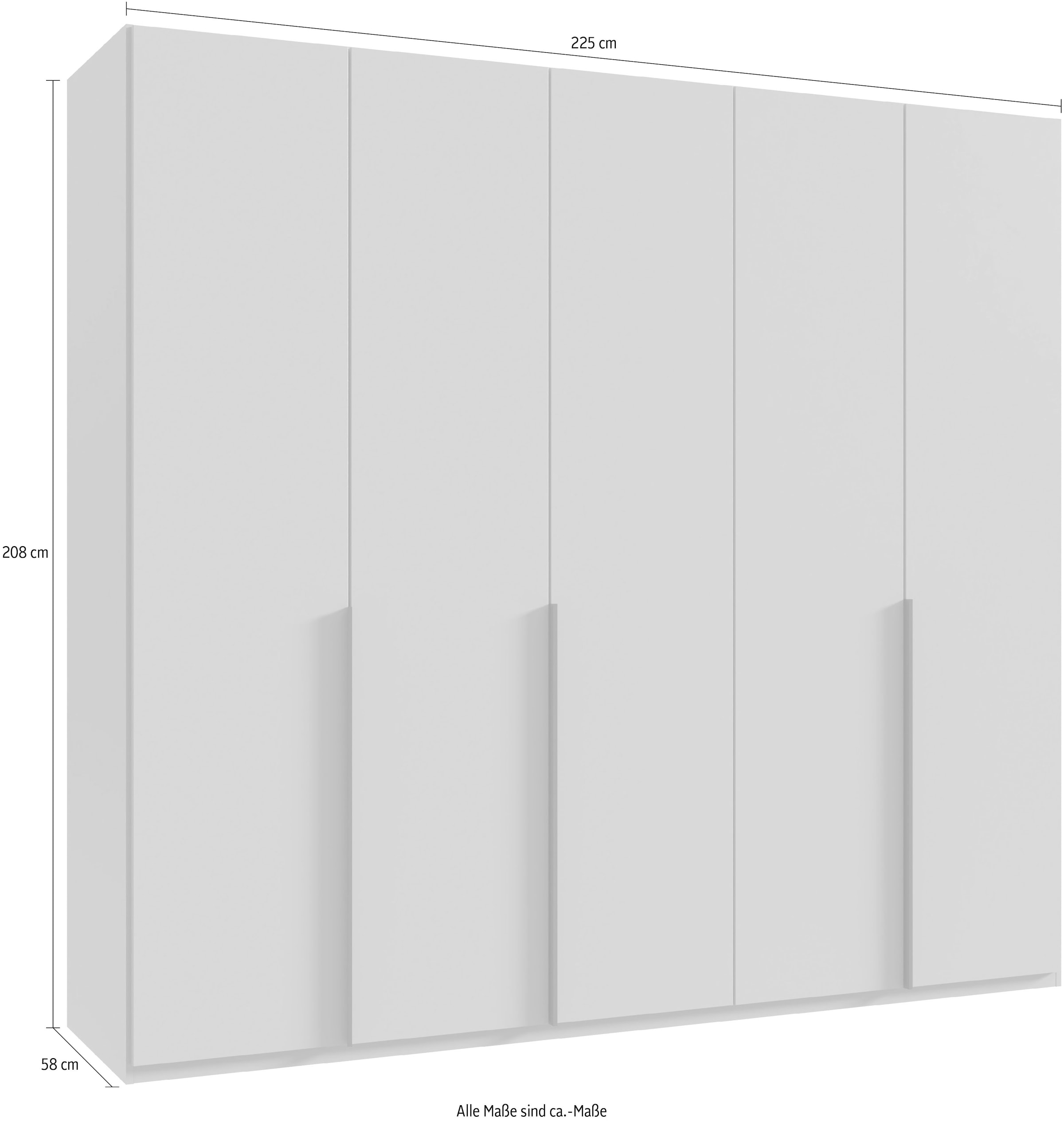 Wimex Kleiderschrank »Mugano,in 8 Breiten,3 Höhen,2 Tiefen, viele Farben, Made in Germany«, (in Basic oder Premium Ausstattung mit 2 weiteren Einlegeböden), mit langen oder kurzen Griffen aus Metall, mit oder ohne Spiegel