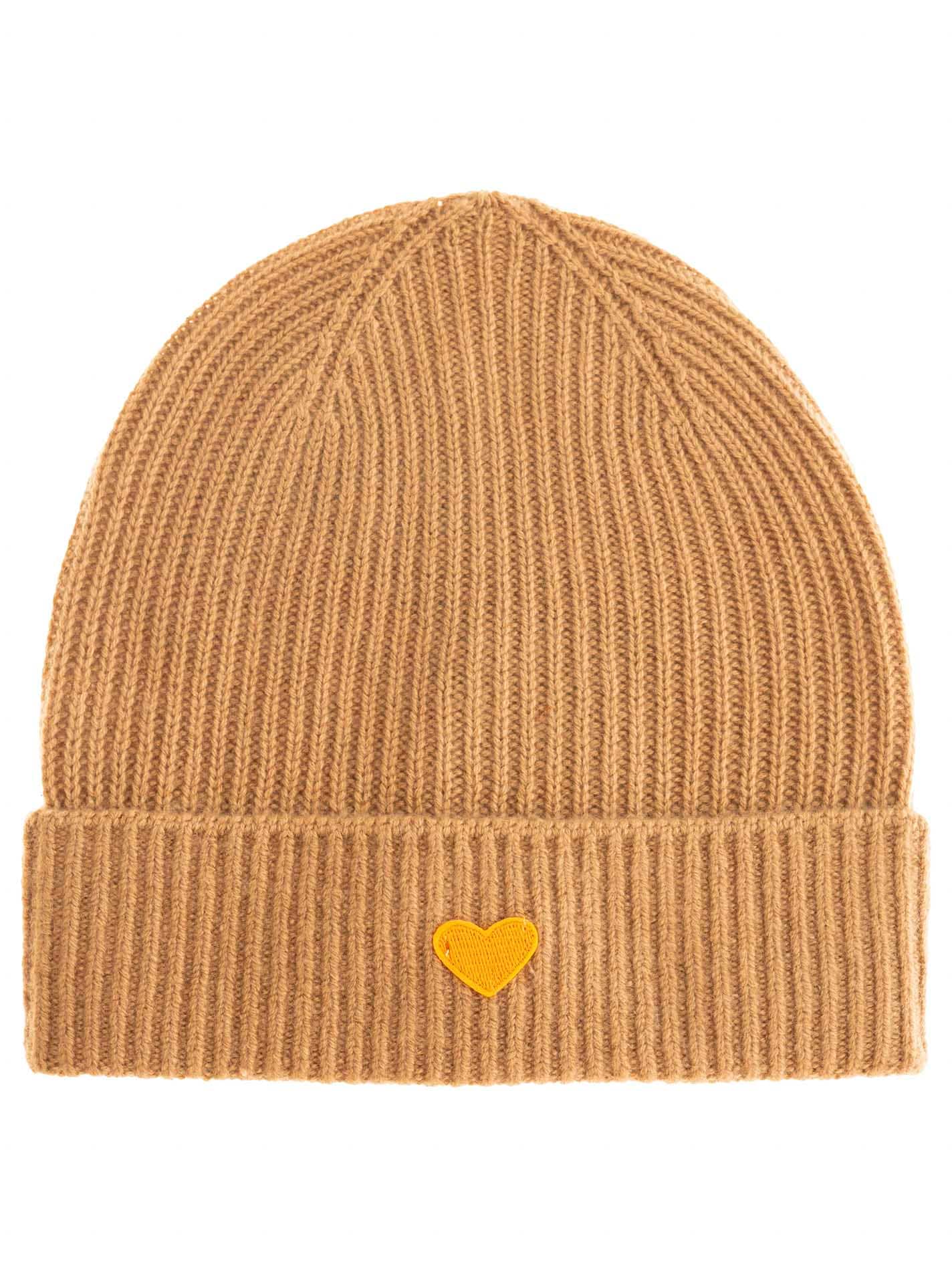 Zwillingsherz Bonnet »Beanie with Heart-Patch« maille côtelée, large revers, chaud