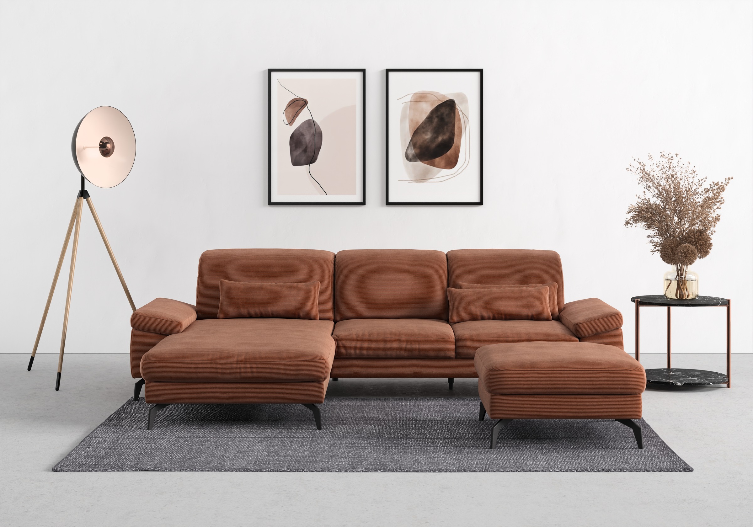 sit&more Ecksofa »Cabana L-Form« Recamiere, wahlweise mit Sitztiefen-, Armlehnen- und Kopfteilfunktion