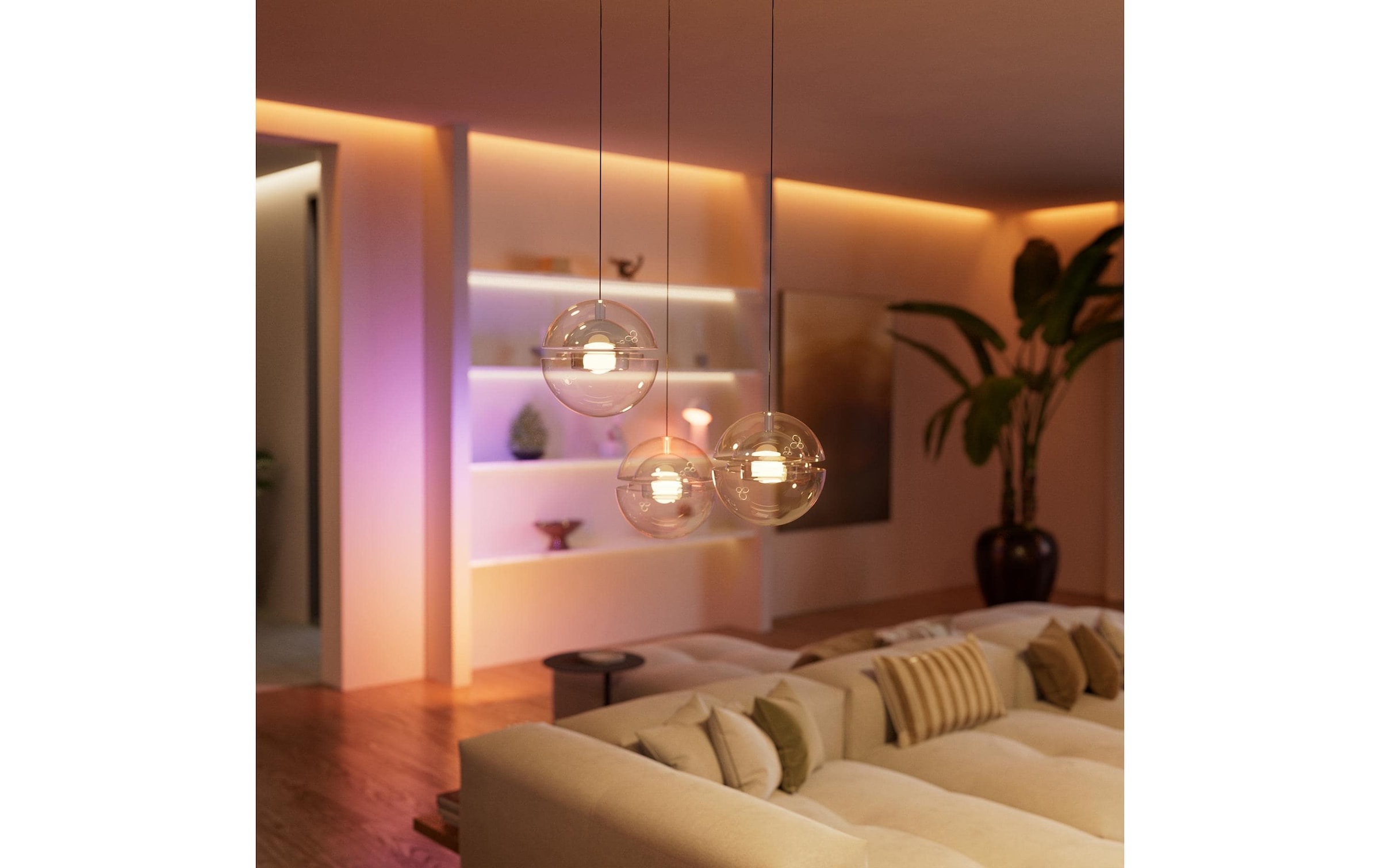 Philips Hue Élément de commande smart home »Wandschaltermodul, für nicht smarte Lampen (Ein/Aus), Netzbetrieb« 2 canaux/2C (6A / 400W LED / 1.380W halogène), commande via application et vocale, 1 : Bleu foncé/Gris uni clair