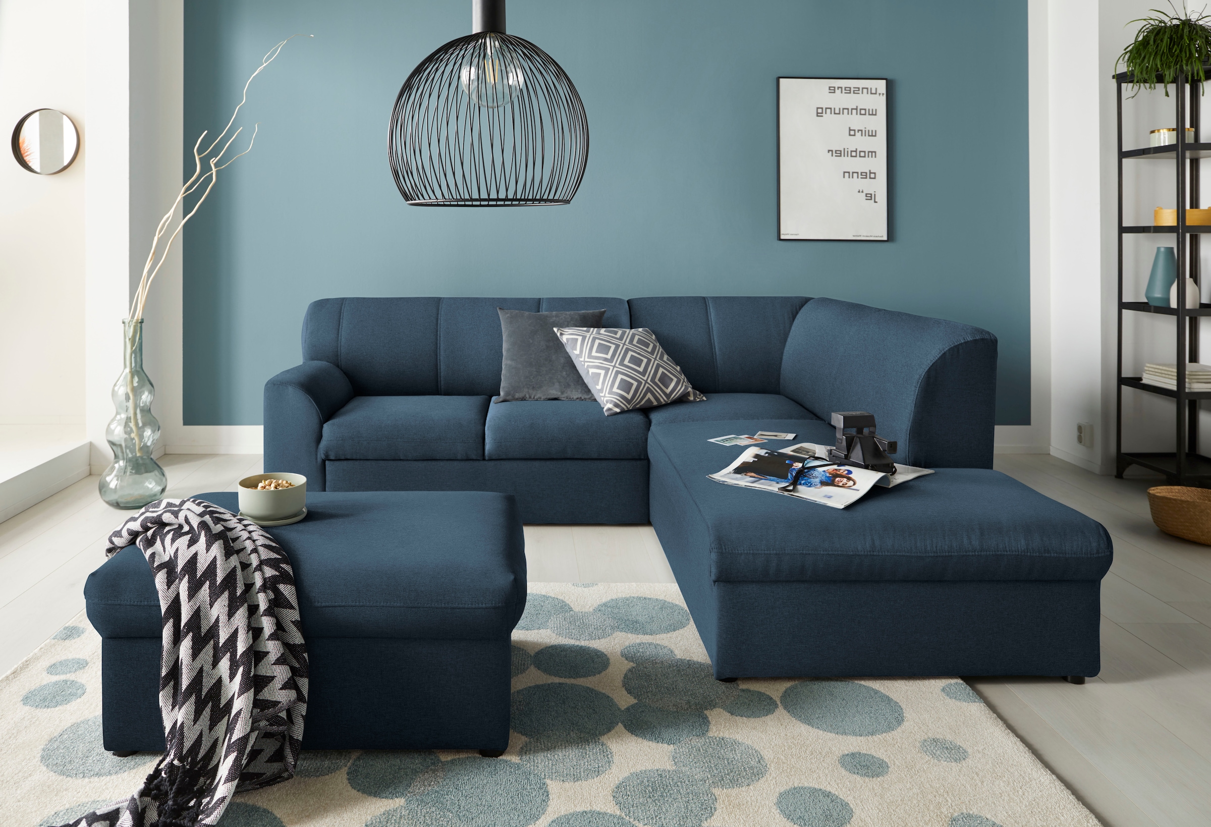 DOMO collection Ecksofa »Topper zeitlos elegant, kompakte Stellmasse, OTTOs Choice, L-Form«, mit Ottomane, wahlweise mit Schlaffunktion