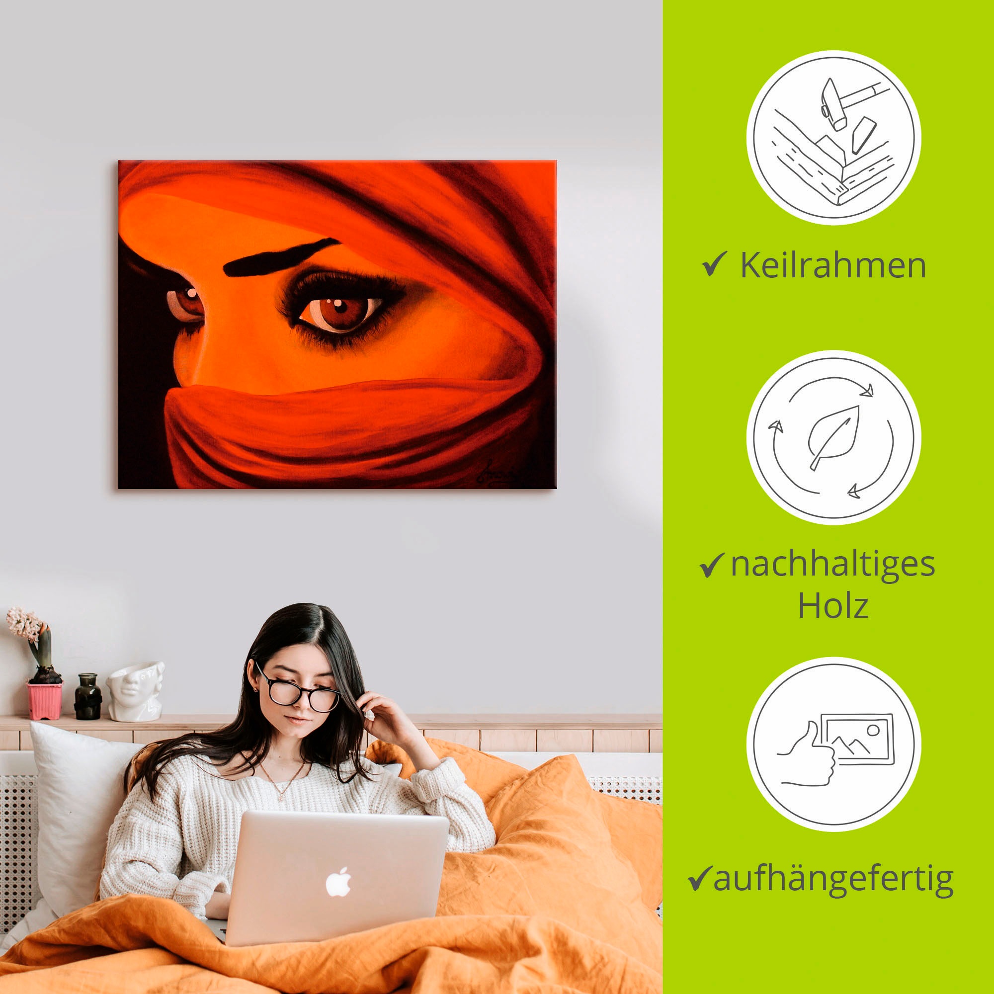 Artland Wandbild »Tuareg-Die von Gott Verlassene«, Frau, (1 St.), als Leinwandbild, Poster in verschied. Grössen