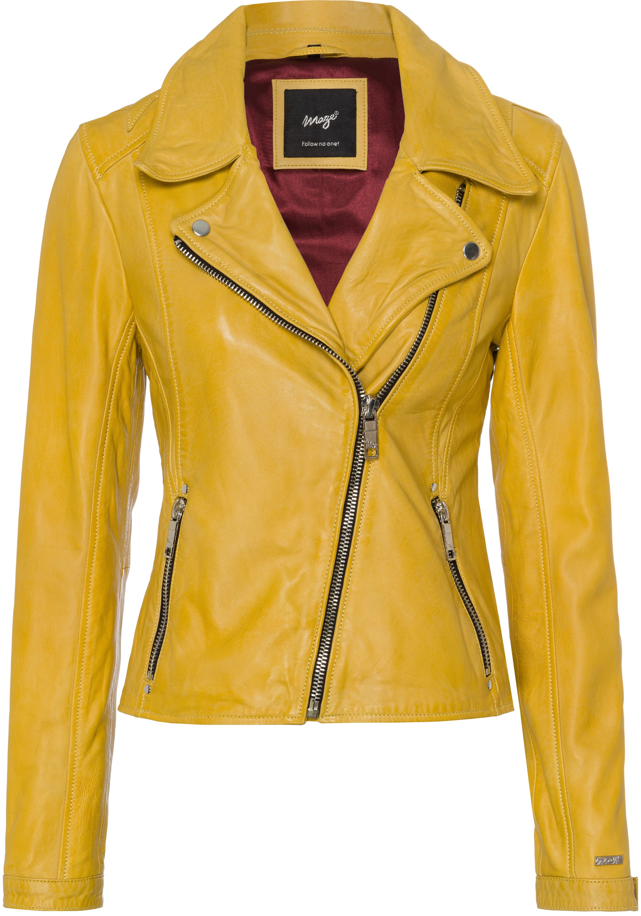 Image of Maze Lederjacke, im Bikerlook und Einsätze hinten bei Ackermann Versand Schweiz