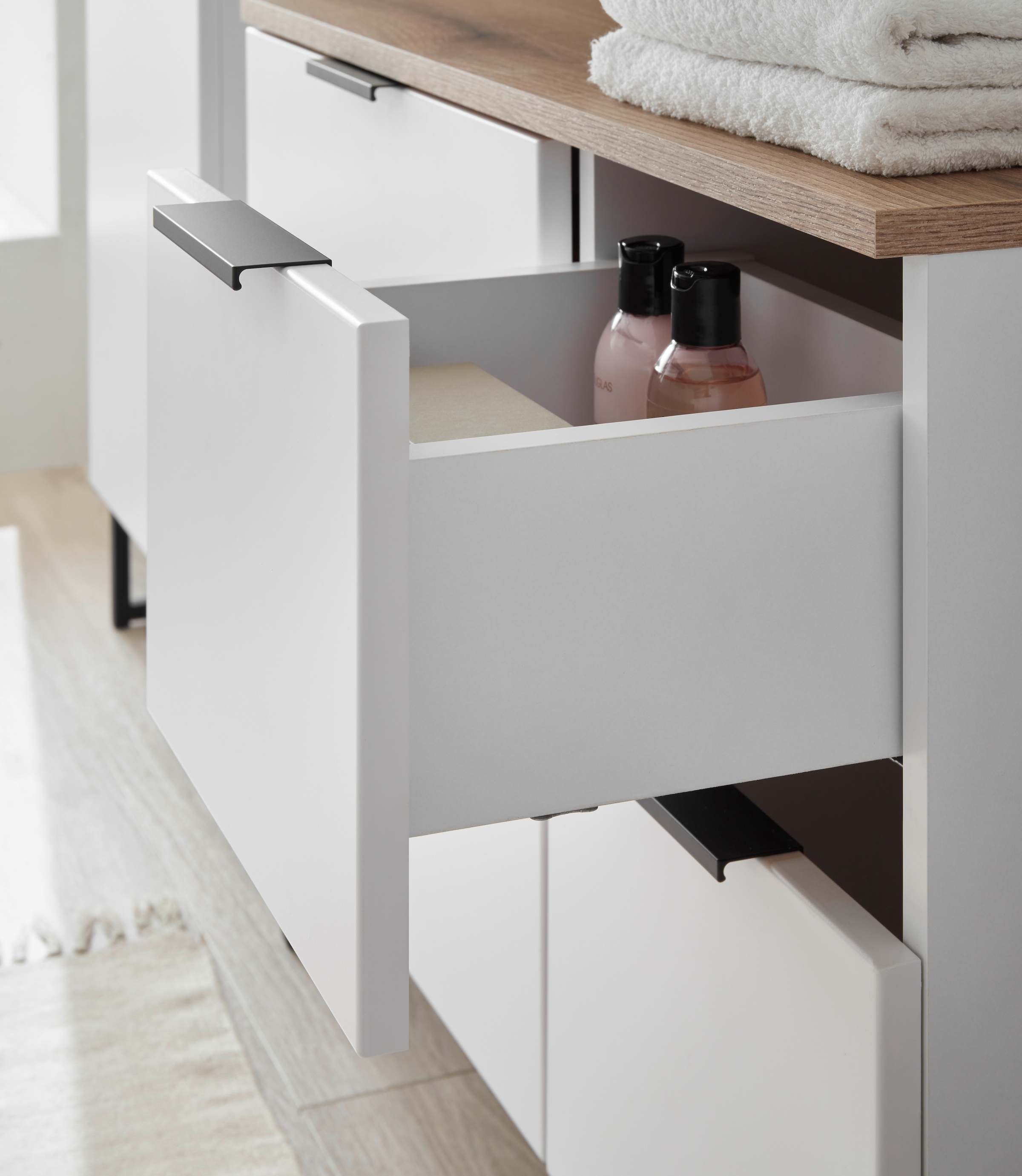 BASIC by Balculina Armoire sous lavabo »Denver Waschbeckenunterschrank, Badezimmerschrank BxHxT 80x60x35« 1 cuis tlg. largeur 80 cm, porte montable à gauche/droite, Softclose