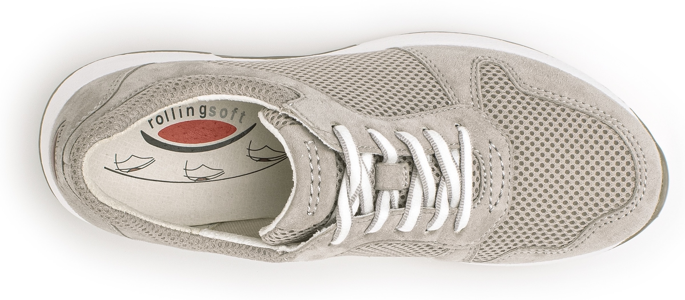 Gabor Rollingsoft Keilsneaker, Freizeitschuh, Halbschuh, Schnürschuh mit OPTIFIT-Wechselfussbett