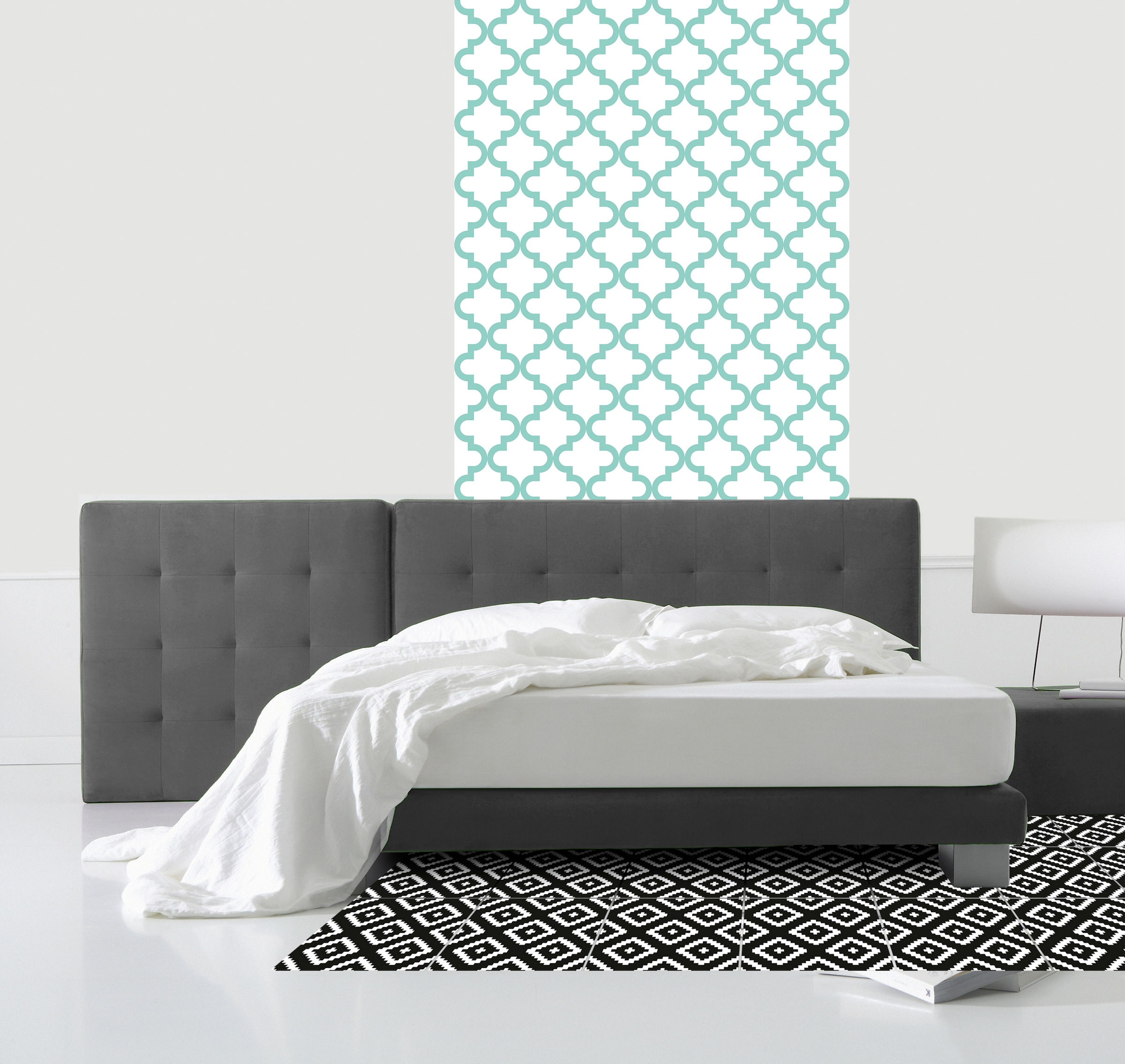 queence Vinyltapete »Quek - türkis« Farbverlauf | abstrakt | bedruckt | gemustert glatt 90x250cm, selbstklebend, kinderleichte Anbringung, , Sticker