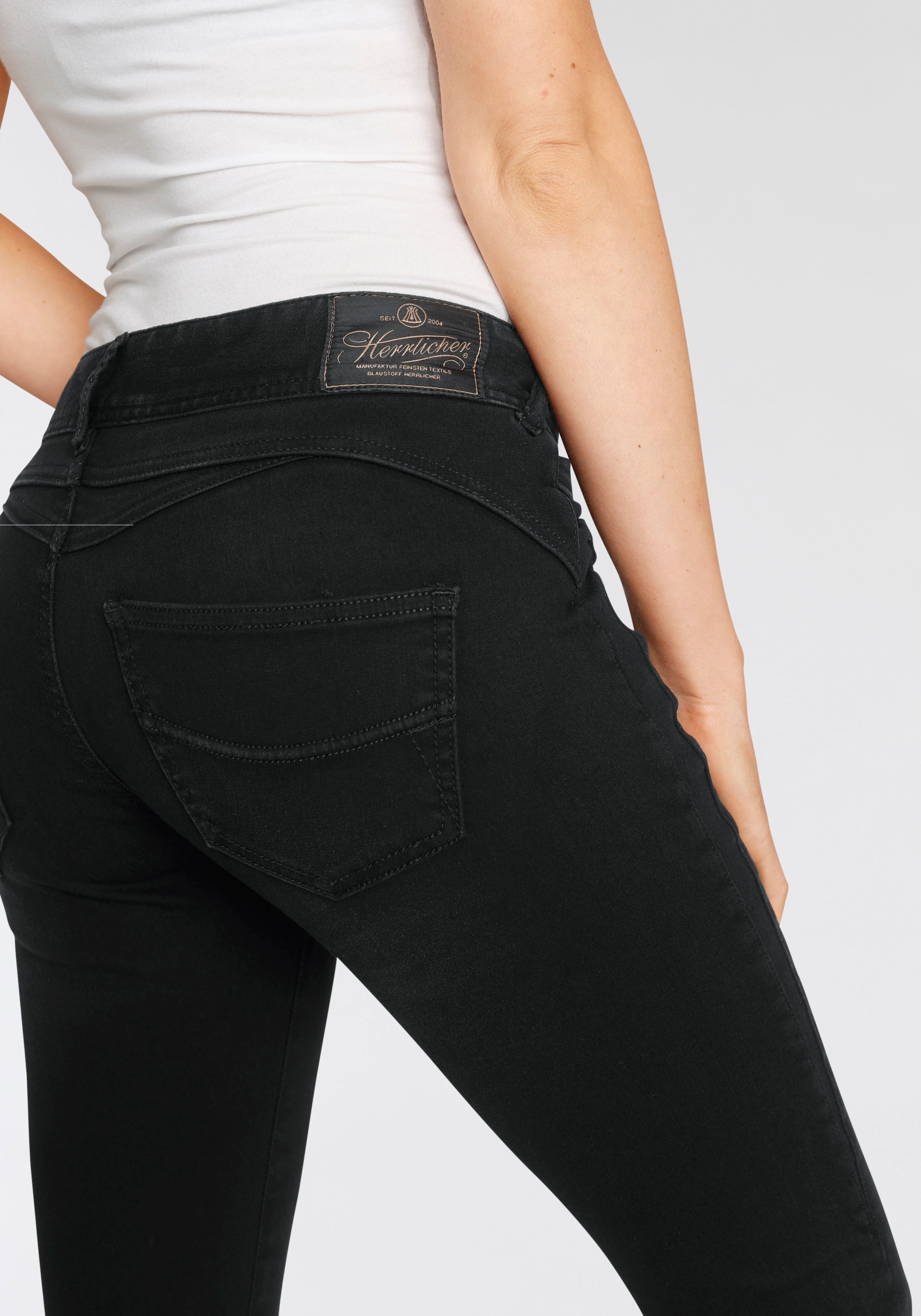 Extrem günstig ♕ Herrlicher Slim-fit-Jeans »GILA SLIM versandkostenfrei Powerstretch Low bestellen REUSED«, Waist