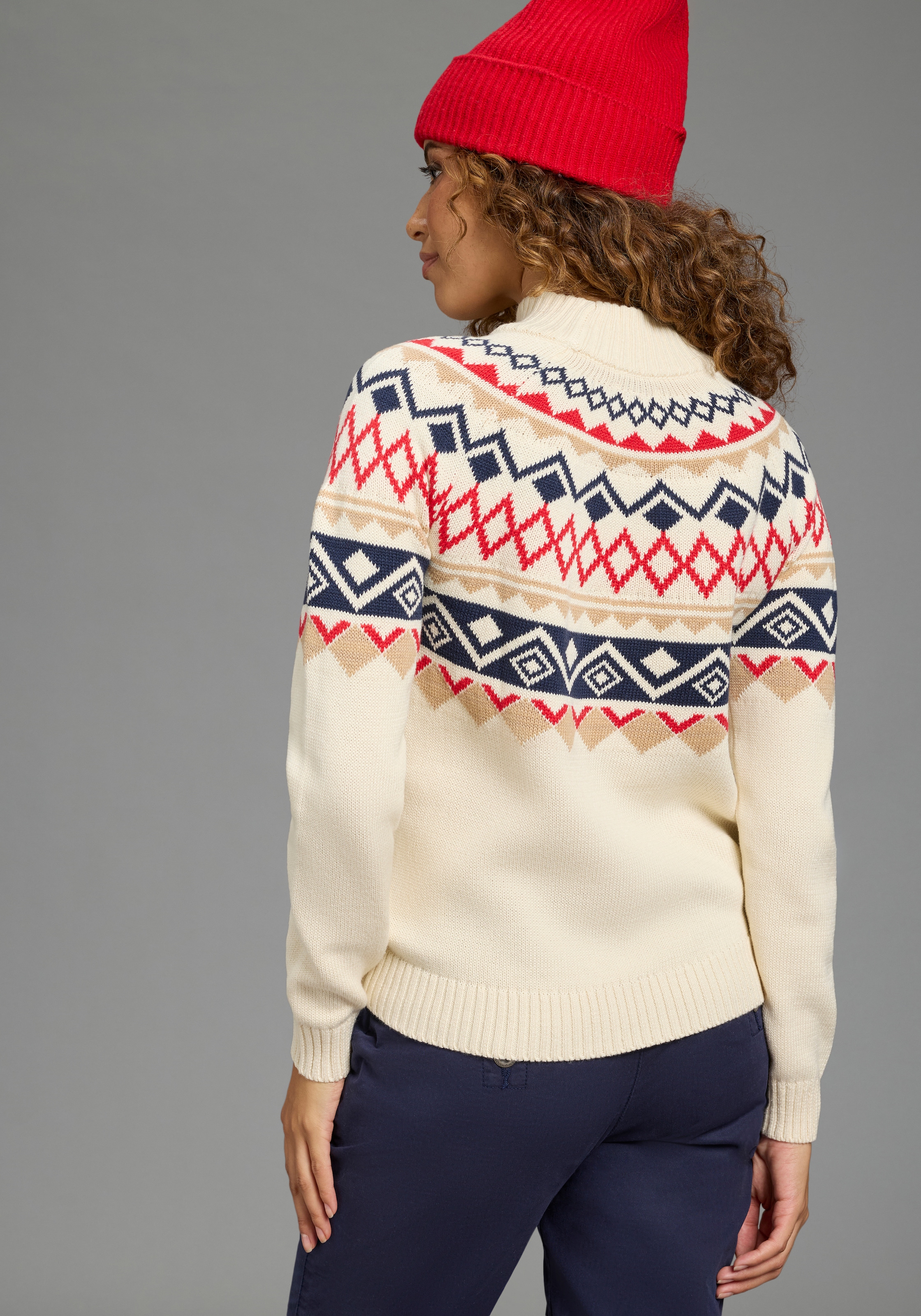 KangaROOS Norwegerpullover hüftbedeckende Länge, figurumspielende Passform