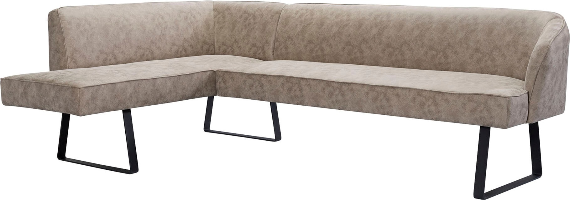 exxpo - sofa fashion Eckbank »Americano«, mit Keder und Metallfüssen, Bezug in verschiedenen Qualitäten