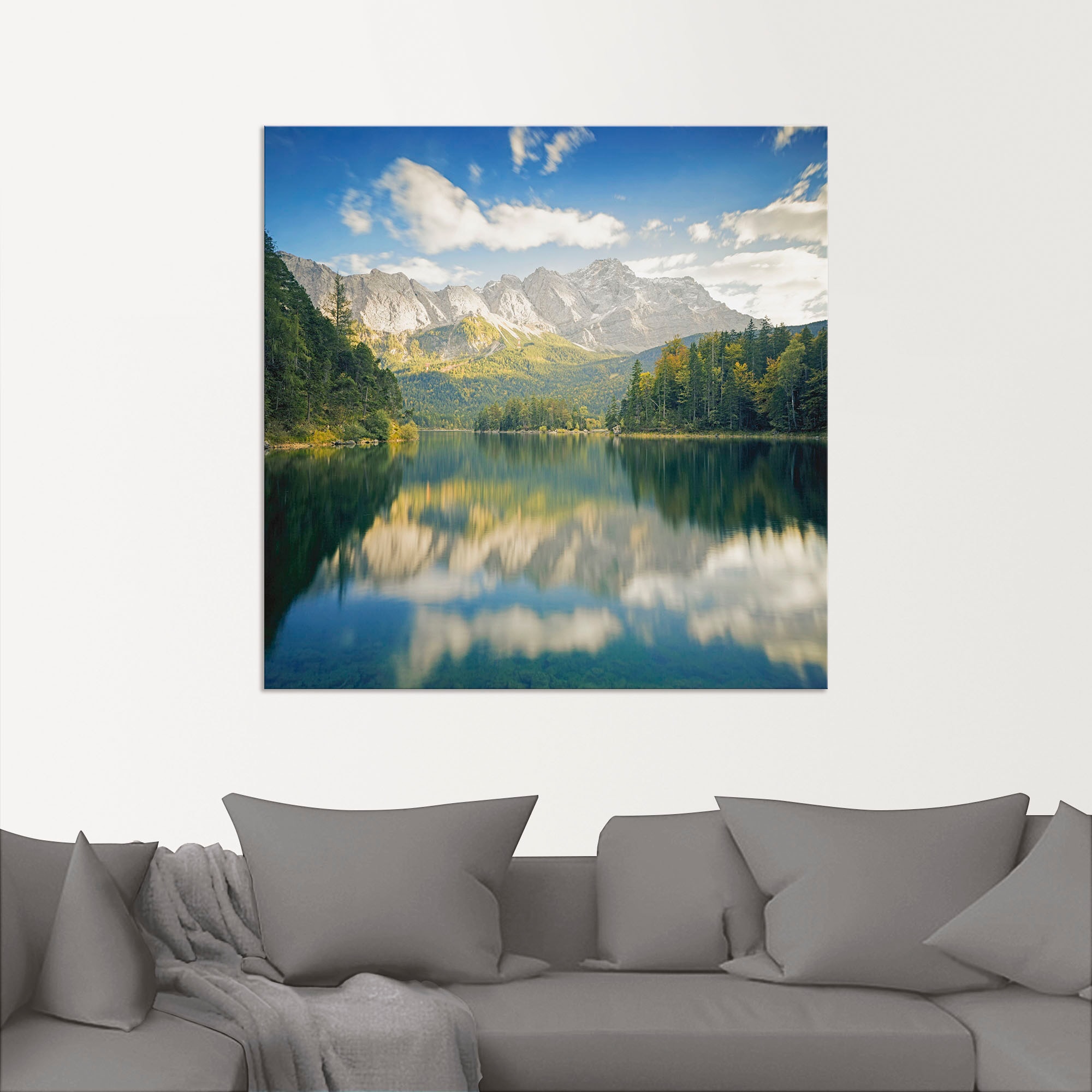 & Grössen »Zugspitze mit Poster kaufen Wandbild Leinwandbild, St.), günstig (1 Berge oder Alpenbilder, Eibsee«, in Artland versch. Wandaufkleber als Alubild,