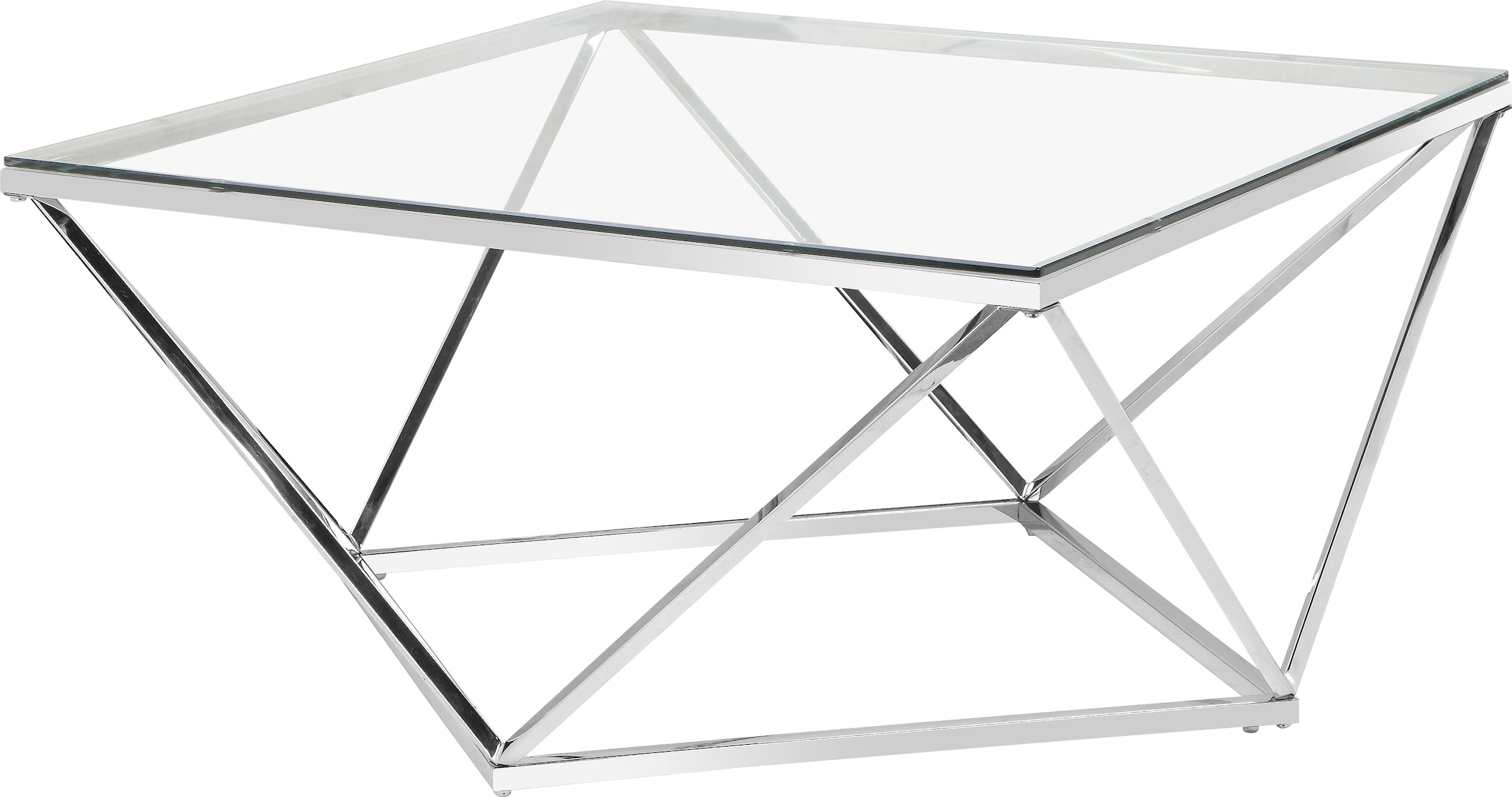 andas Couchtisch »Jävre«, (1 St.), mit Tischplatte aus Glas, geometrisches  Gestell aus Metall, Höhe 45 cm bequem kaufen