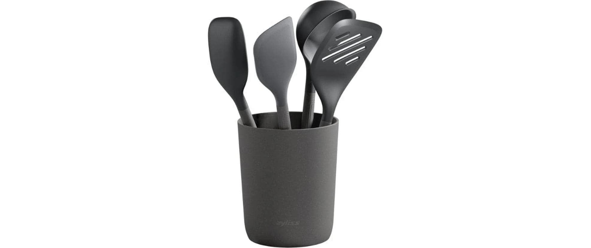 Image of zyliss Kochbesteck-Set "mit Ständer 5-teilig, Grau/Schwarz"
