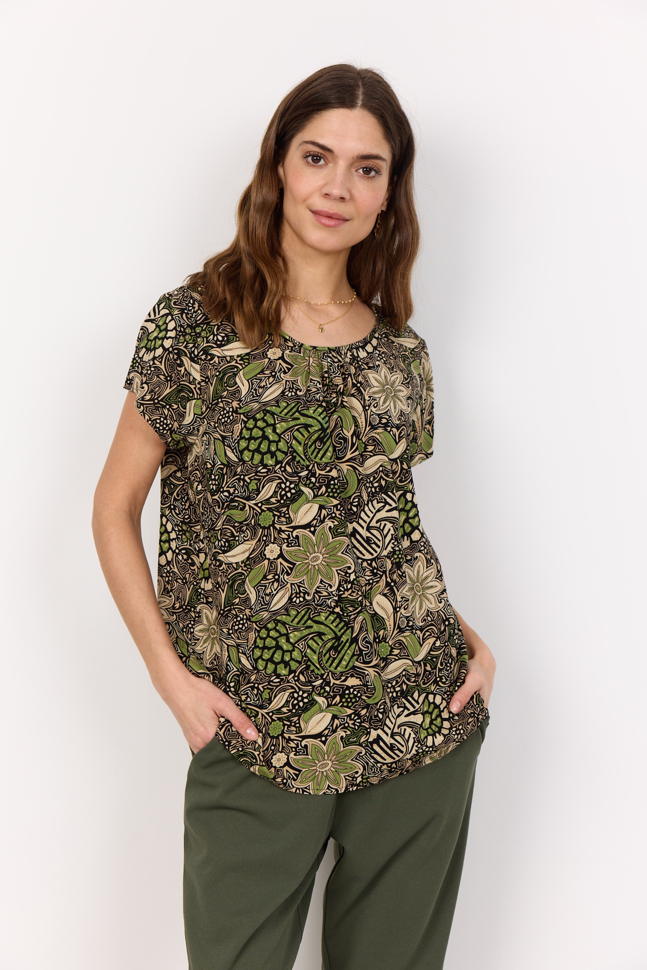 Image of soyaconcept Shirtbluse "SC-ROSINE 2" aus Viskose, lockere Passform, hüftbedeckend, gemustert, pflegeleicht