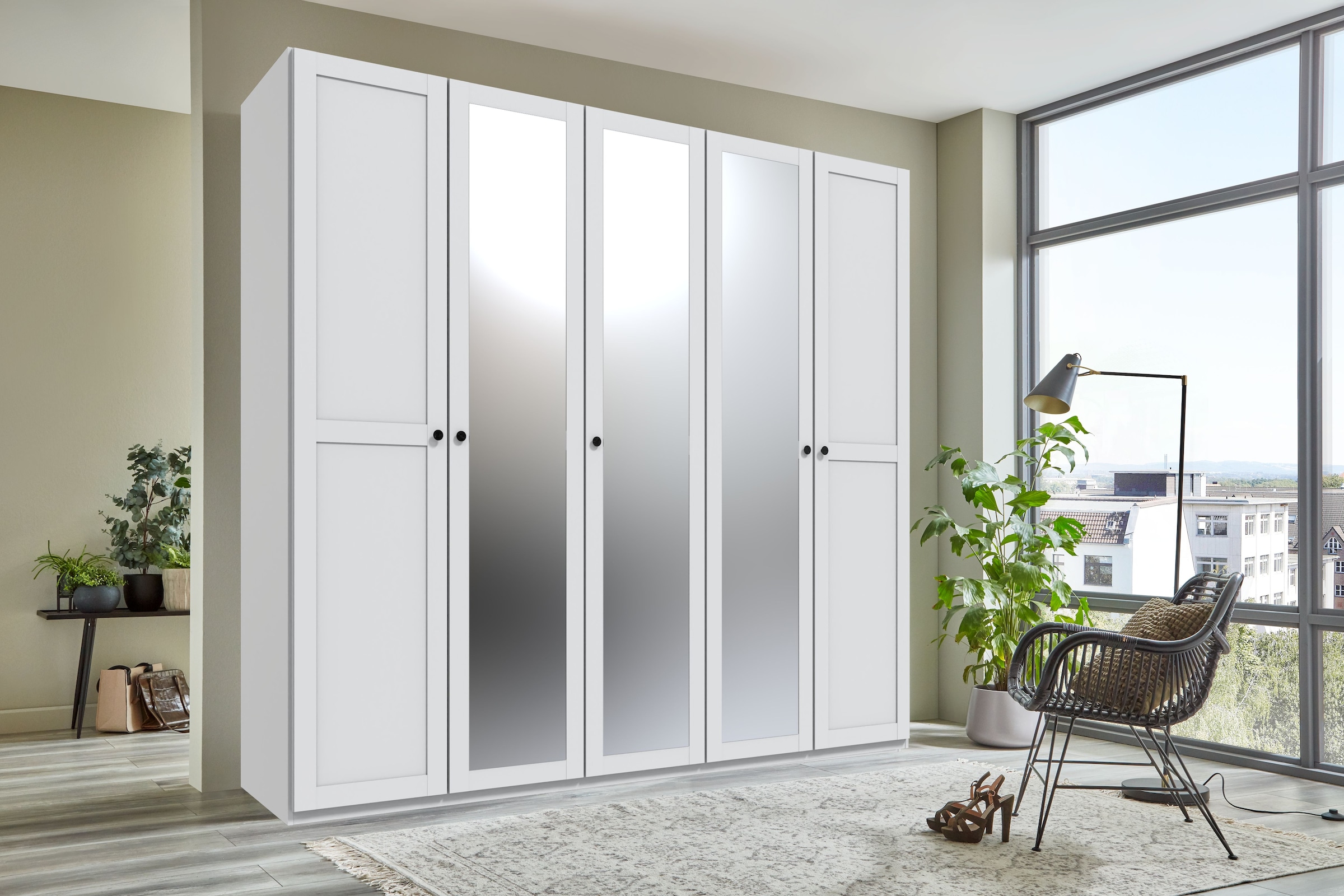 Wimex Kleiderschrank »New York mit Spiegeltüren«, in 5 Breiten und 2 Höhen