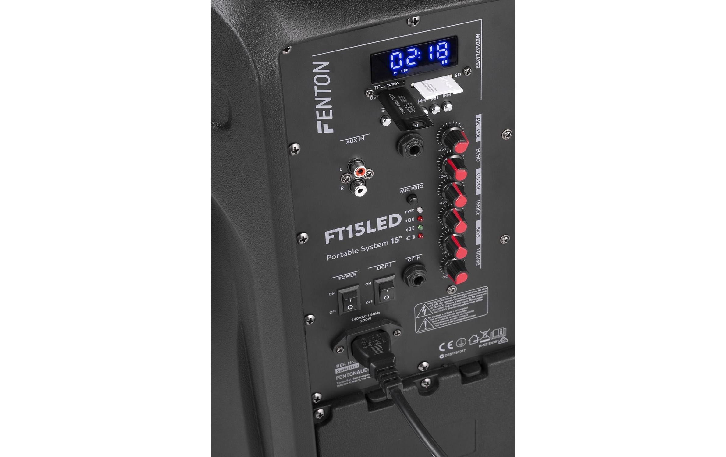 FENTON Lautsprecher »FT15LED Aktiv Trolley-Speaker« ( )
