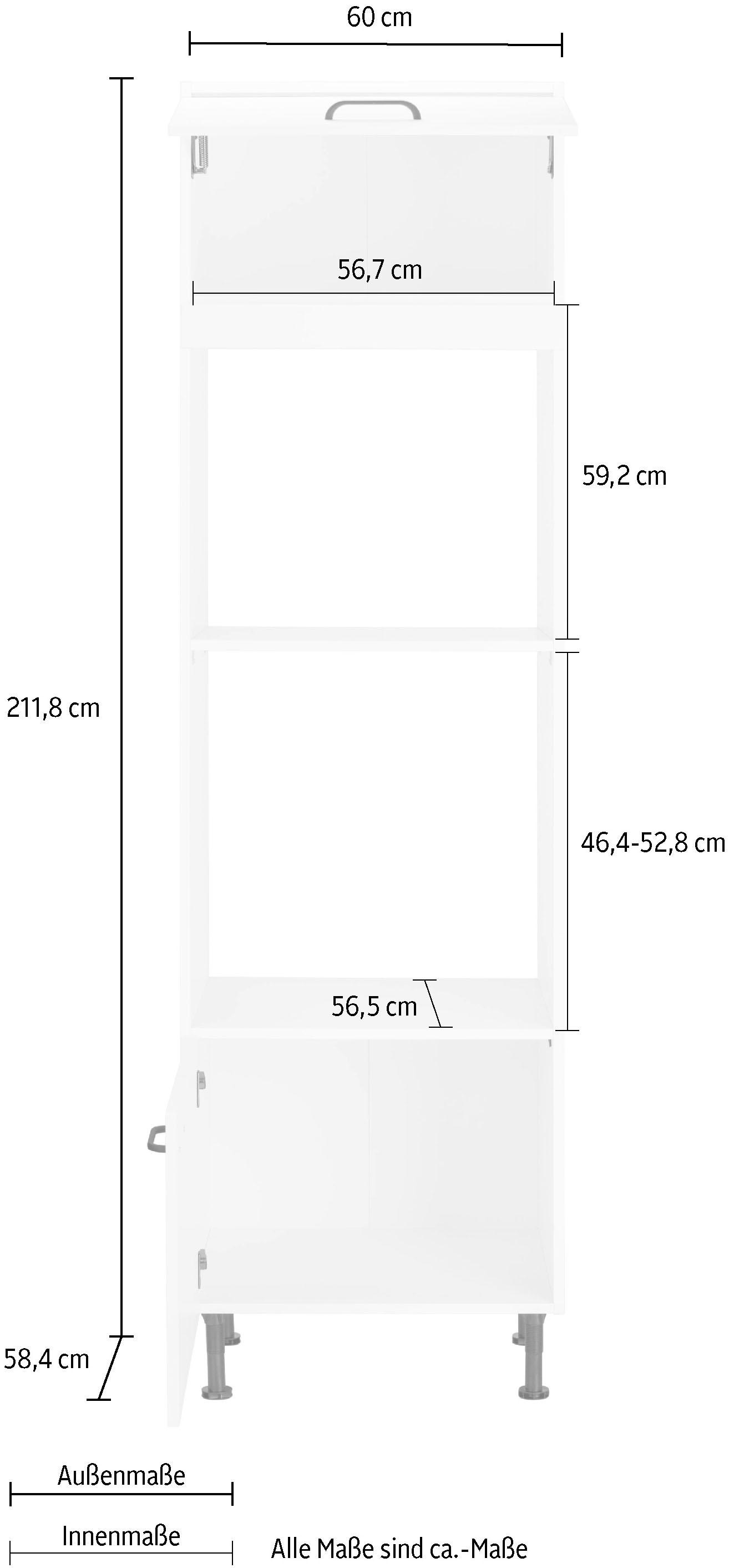 Soft-Close-Funktion, Backofenumbauschrank 60 versandkostenfrei für auf cm ♕ OPTIFIT Breite Einbaumikrowellengerät, mit »Elga«,