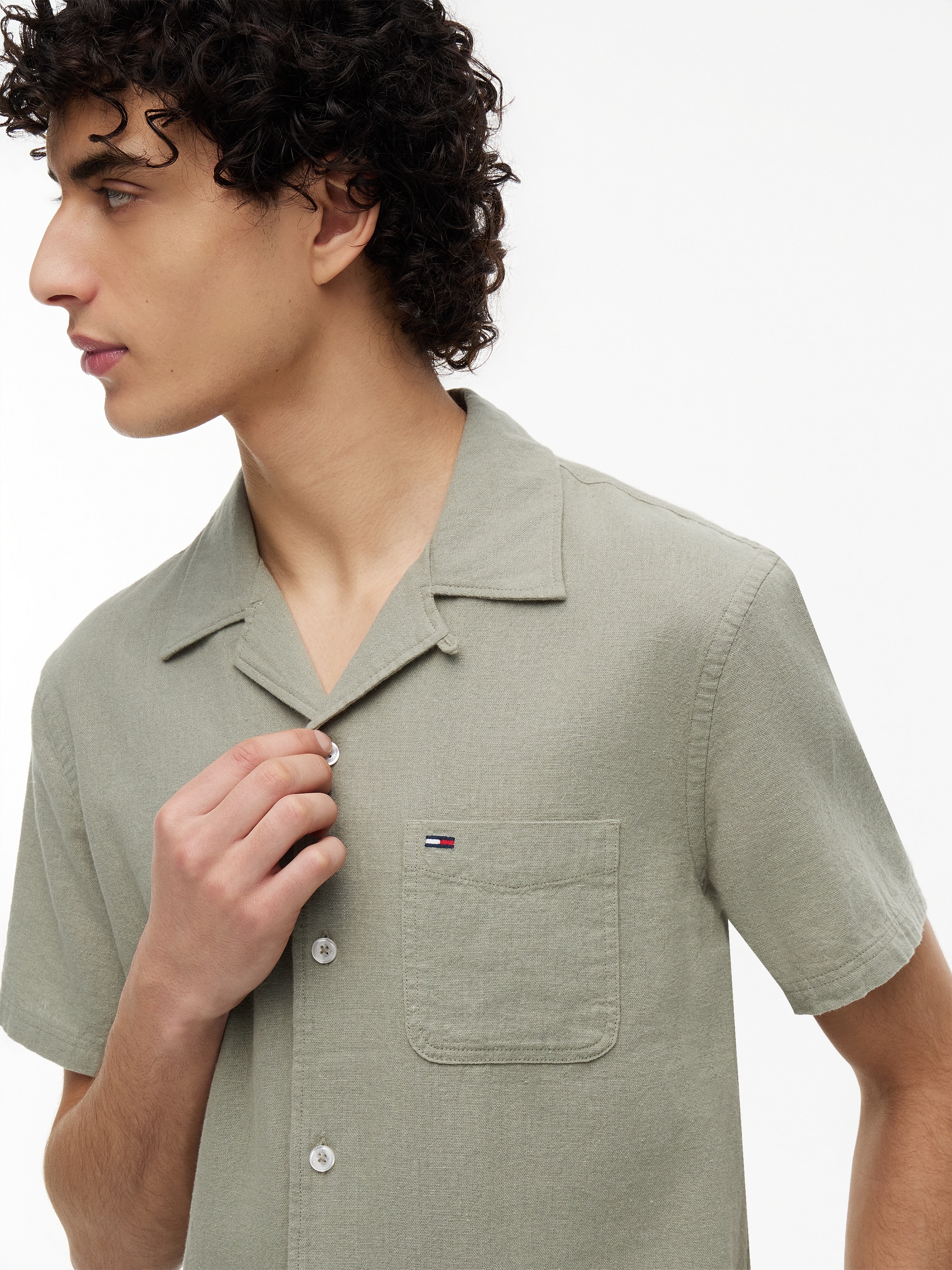 Tommy Jeans Chemise en lin »TJM REGULAR LINEN BLEND CAMP« avec col à revers