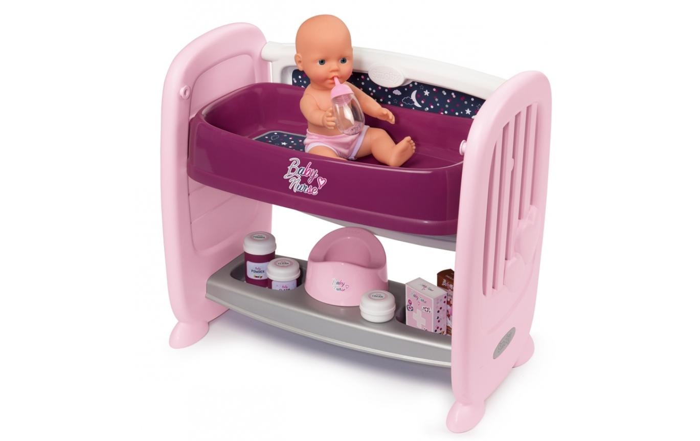 Image of Smoby Puppen Spielcenter »Baby Nurse - Beistellbett«, (Lieferumfang: 1 Baby Nurse Beistellbett, 1 Puppe, 1 Fläschchen, 1 Töpfchen, verschiedene Dosen und Spieleverpackungen) bei Ackermann Versand Schweiz