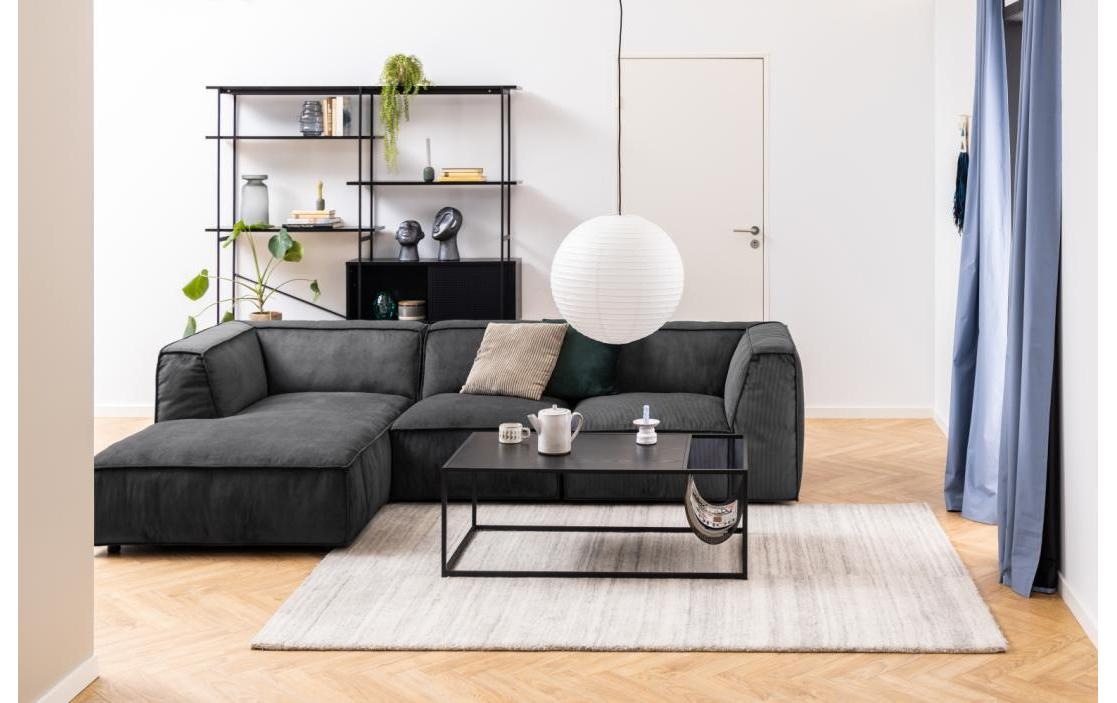 AC Design Couchtisch mit Gestell aus Metall, rechteckige Form, Zeitungsständer aus Metall