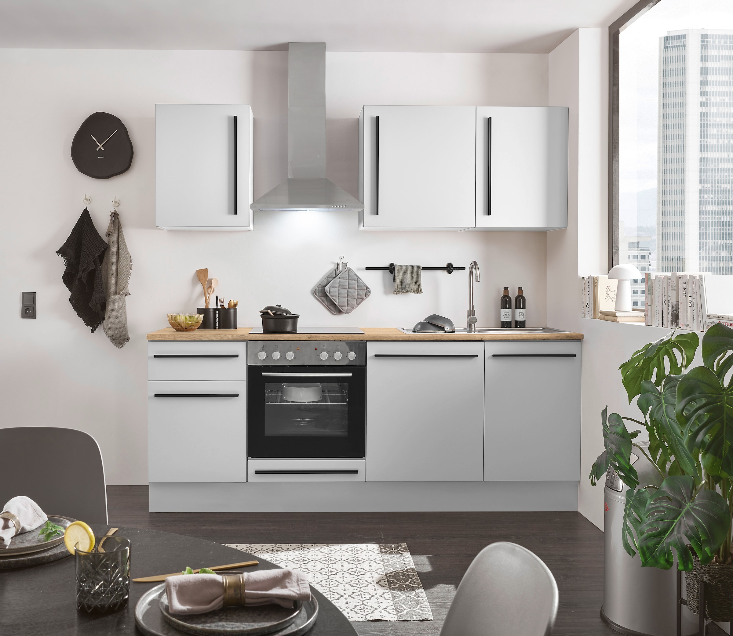 BASIC by Balculina Winkelküche »Denver, Küche BxHxT 220 x 211 x 60« Breite 220 cm, wahlweise mit E-Geräten und Induktion