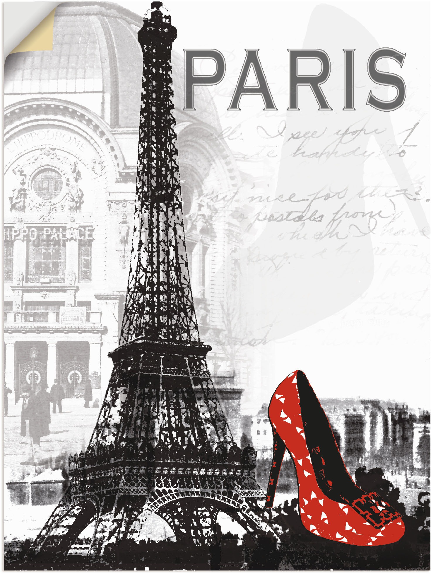 Image of Artland Wandbild »Paris - Chic«, Gebäude, (1 St.), in vielen Grössen & Produktarten - Alubild / Outdoorbild für den Aussenbereich, Leinwandbild, Poster, Wandaufkleber / Wandtattoo auch für Badezimmer geeignet bei Ackermann Versand Schweiz