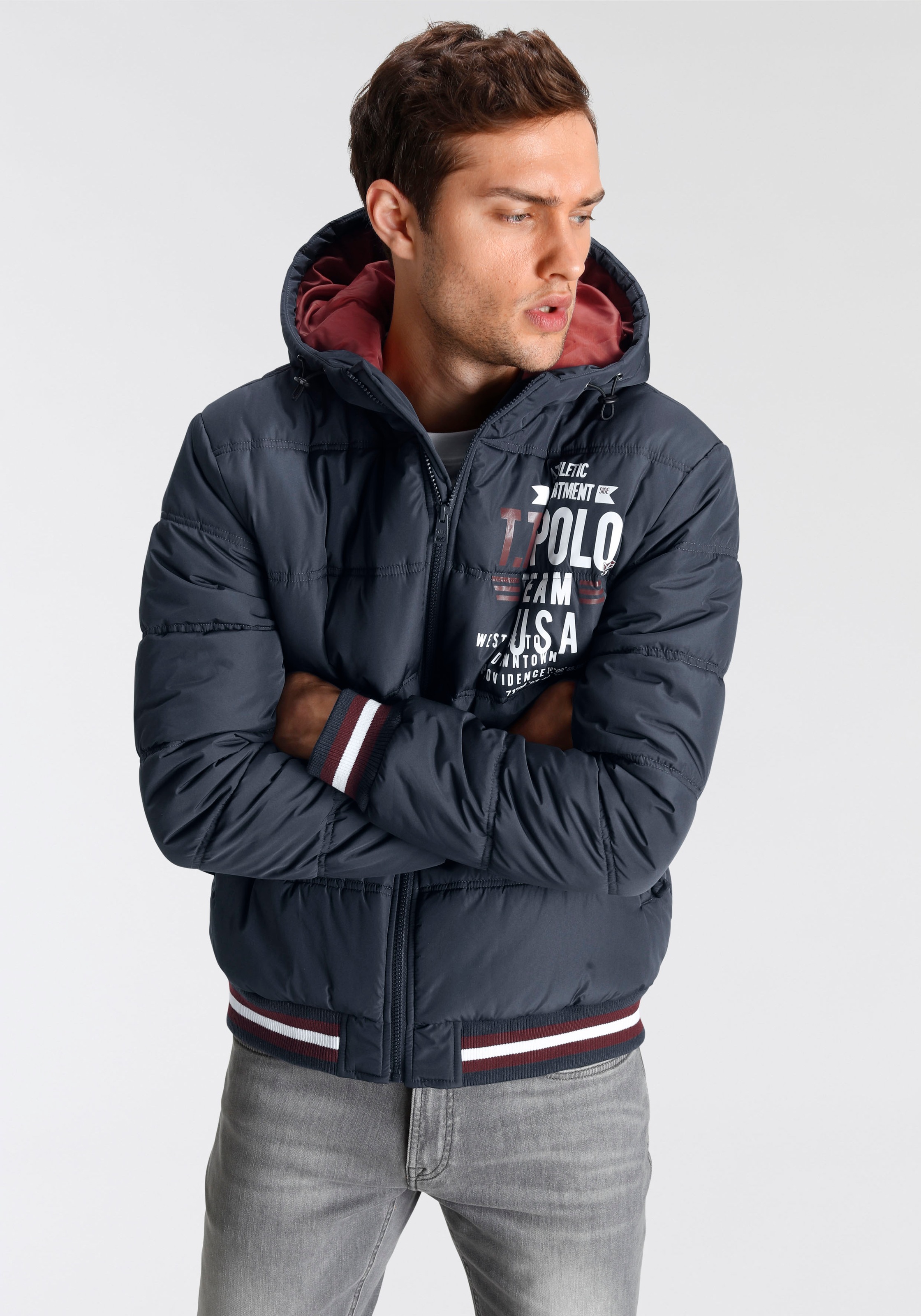 Image of TOM TAILOR Polo Team Steppjacke, mit farbigen Akzenten und Print bei Ackermann Versand Schweiz