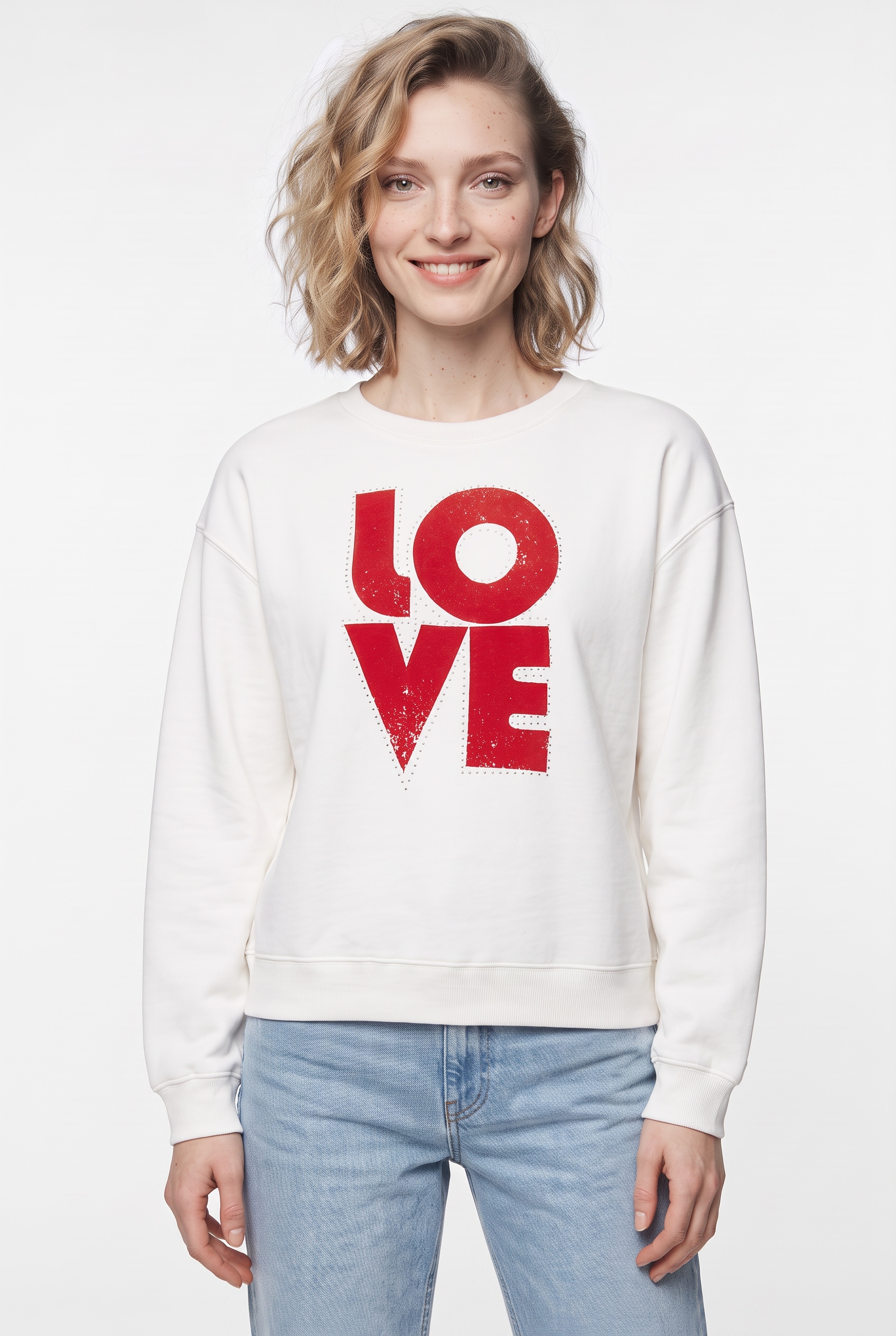 Image of Pepe Jeans Sweatshirt "BRISA", mit Schmucksteinbesatz & Schriftzug