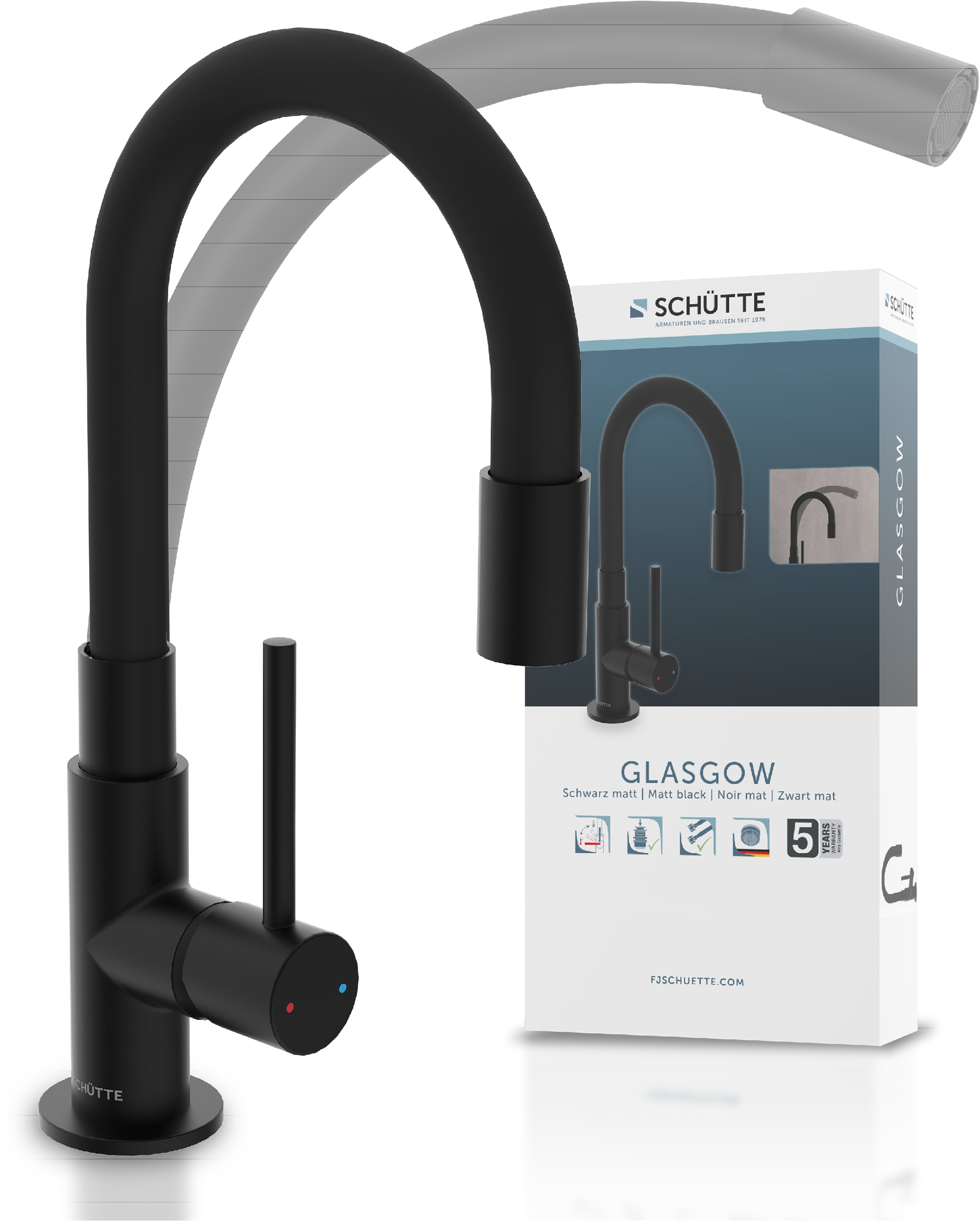 Schütte Robinet de lavabo »GLASGOW« robinetterie haute pression bain, robinet pivotant à 360°