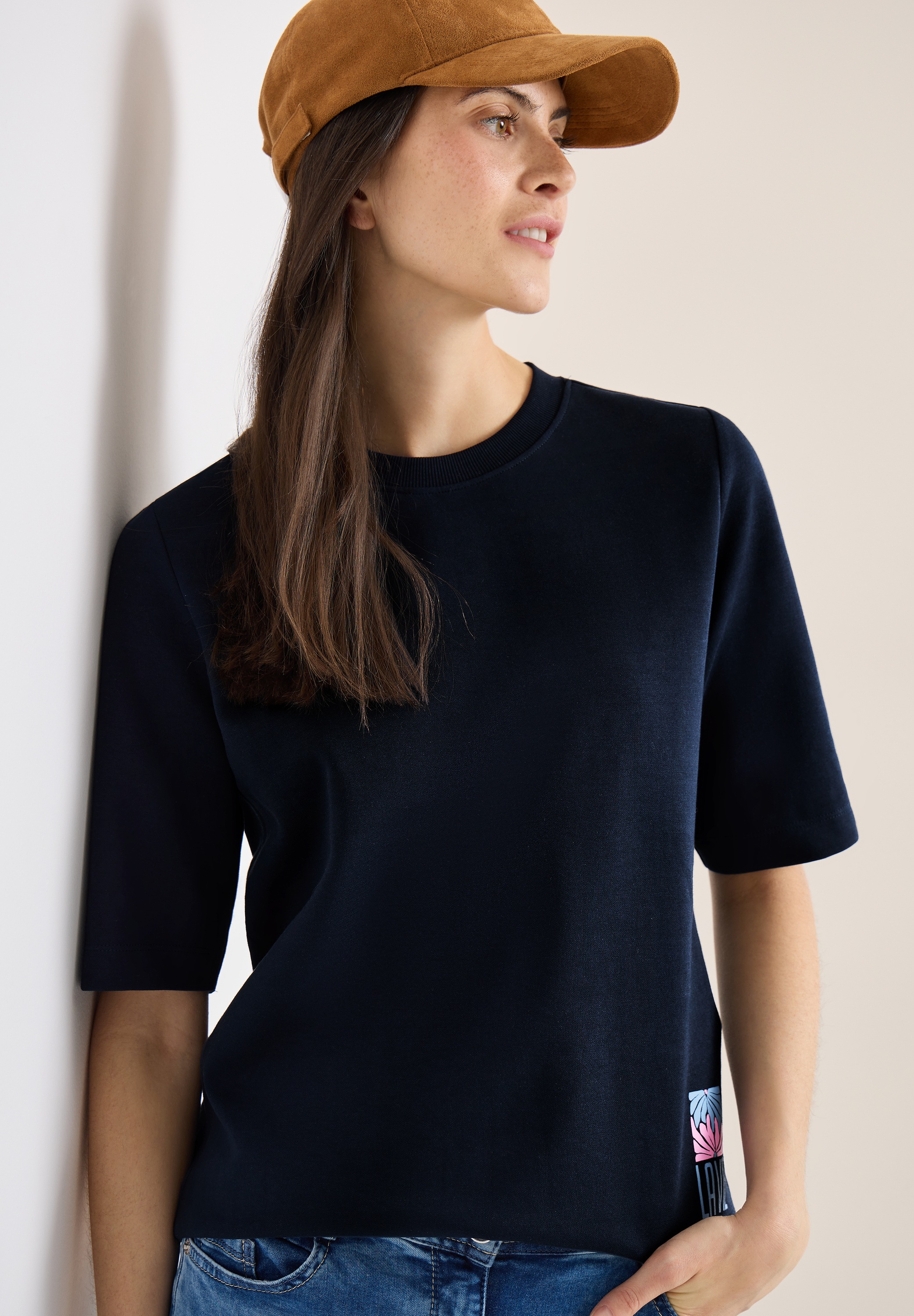 Image of Cecil Sweater, Kurzarmsweater mit grossem Rückenprint