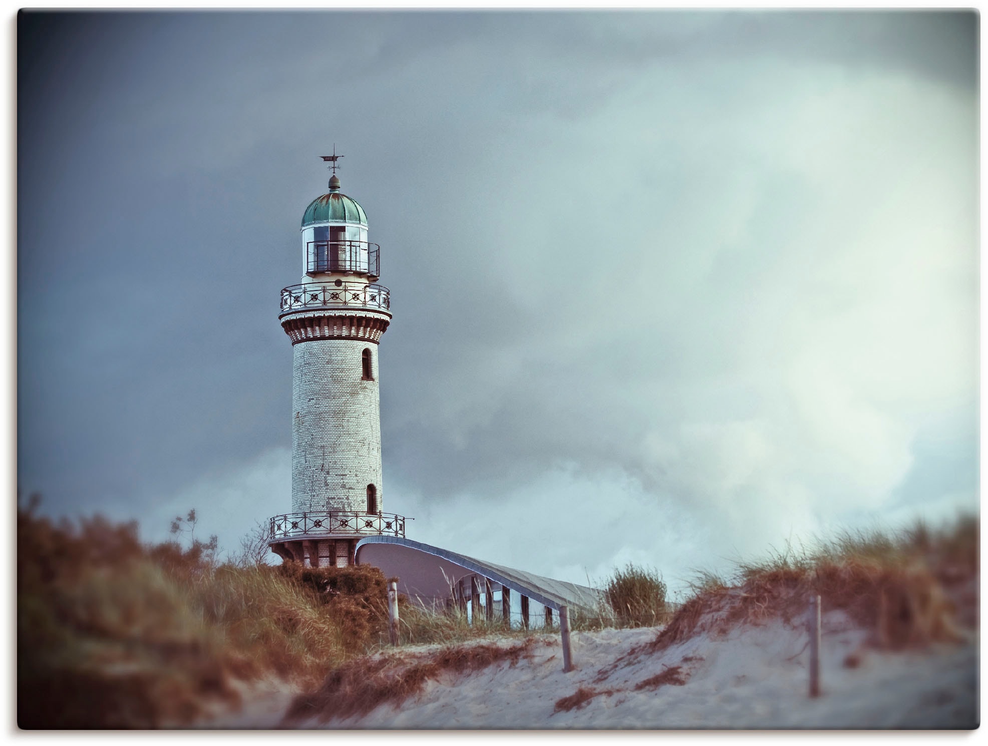 Image of Artland Leinwandbild "Der Warnemünder Leuchtturm" Gebäude 1 Stk. tlg. auf Holzrahmen gespannt