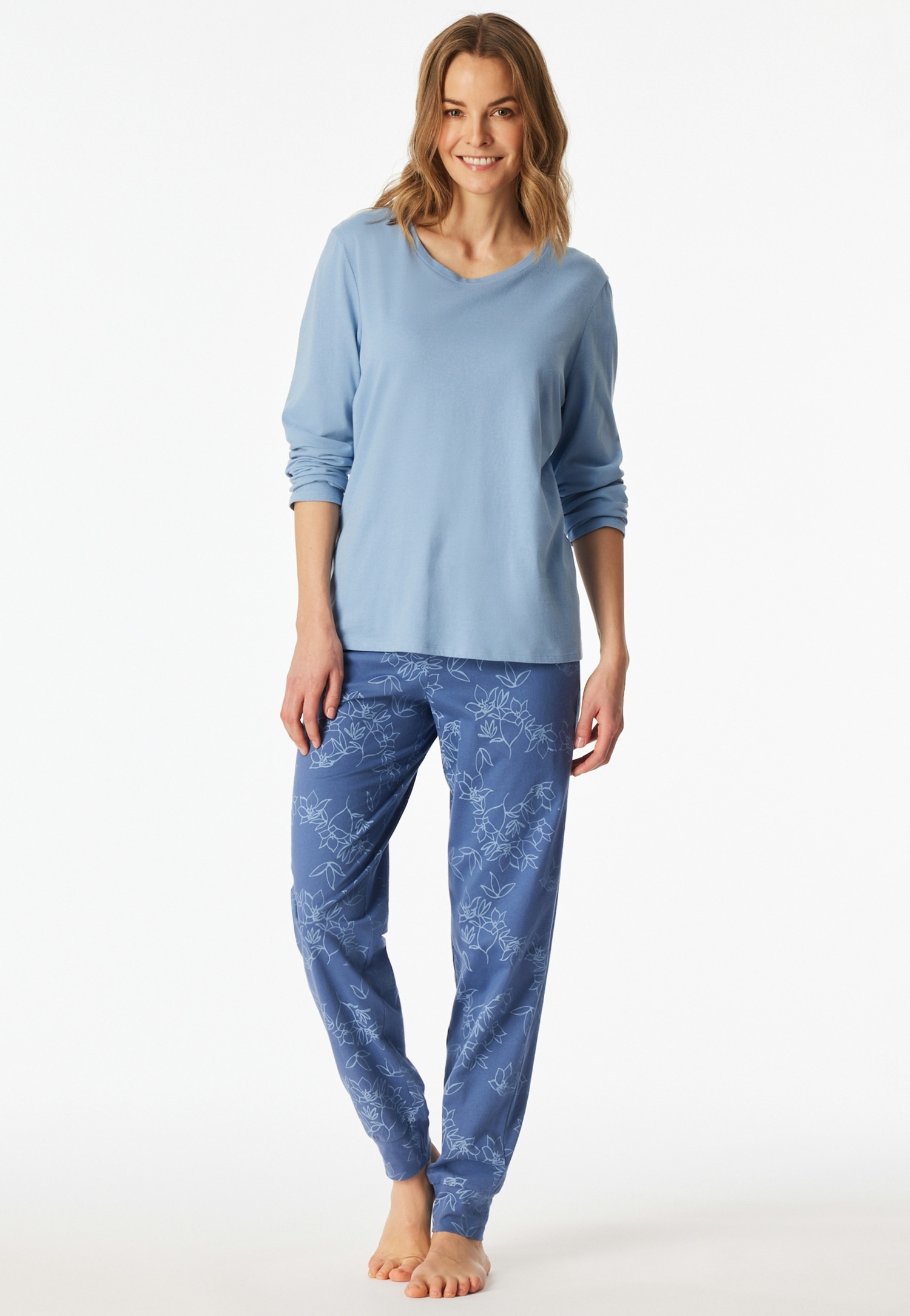 Image of uncover by SCHIESSER Schlafanzug "Uncover Nightwear" 2 tlg. Baumwolle, Single Jersey-Qulität, langärmelig, bequem, atmungsaktiv