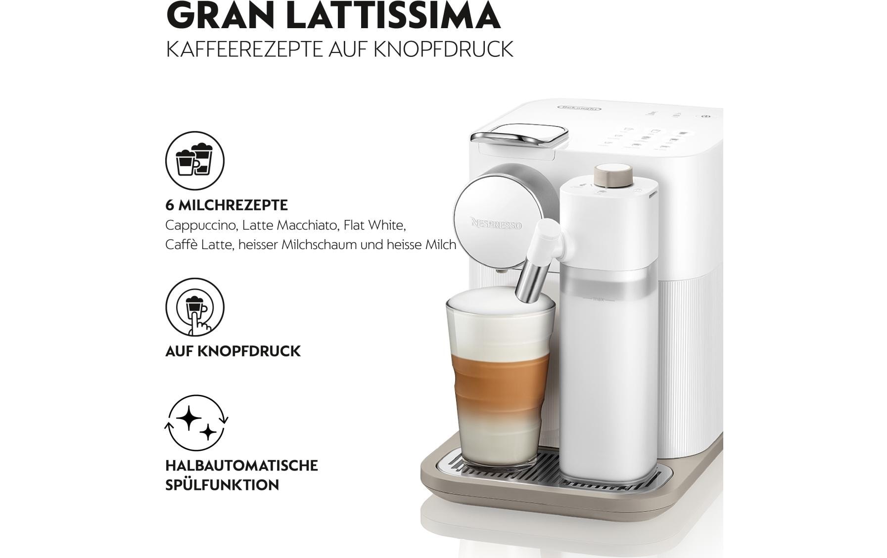 De'Longhi Kapselmaschine »De'Longhi Nespressomaschine Gran Lattissima«
