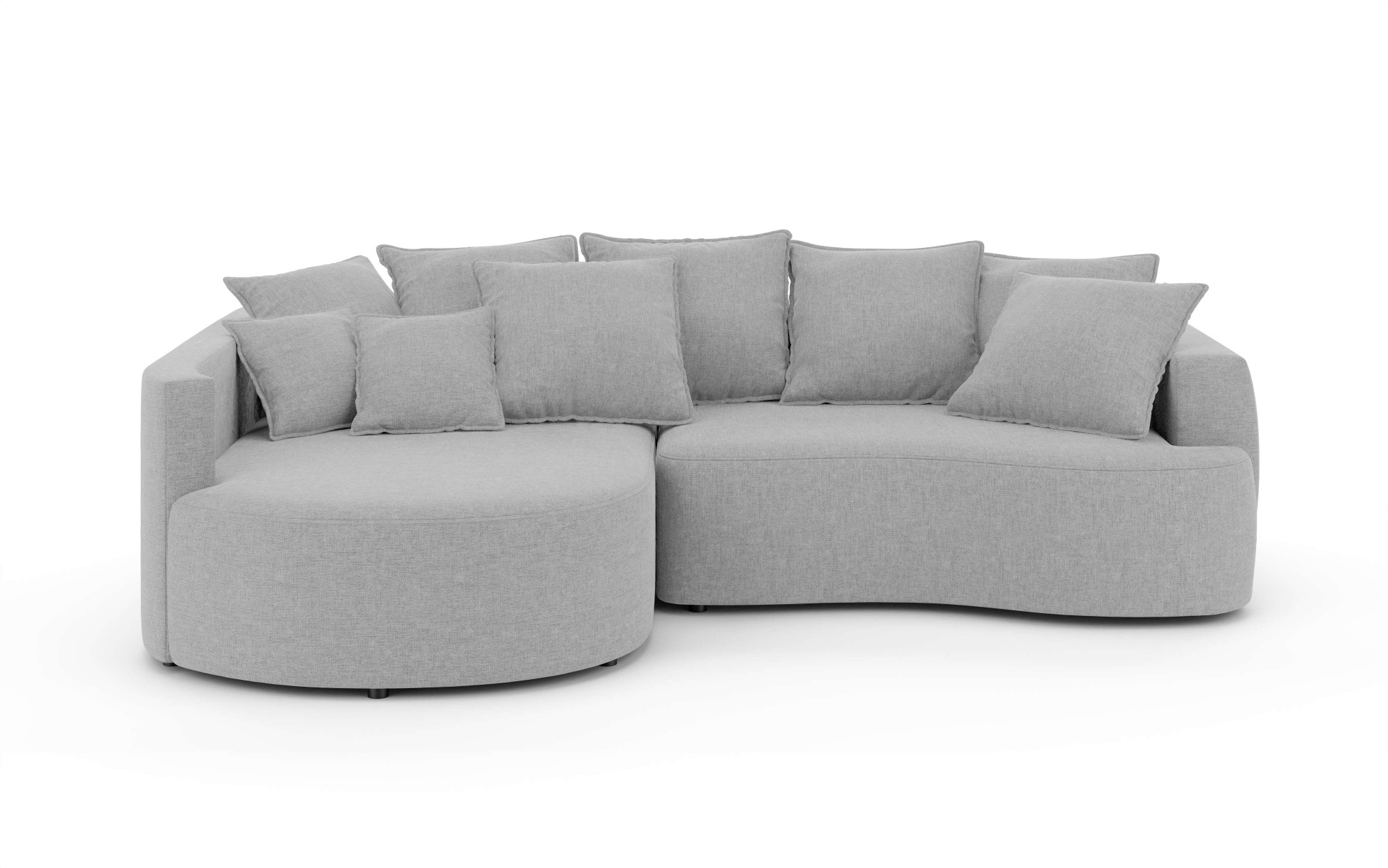 INOSIGN Ecksofa »Kahekili, Schlafsofa mit Bettkasten, Masse B/T/H: 255/181/90/ cm«, L-Form mit Wellenunterfederung, 7 Rückenkissen und 2 Zierkissen