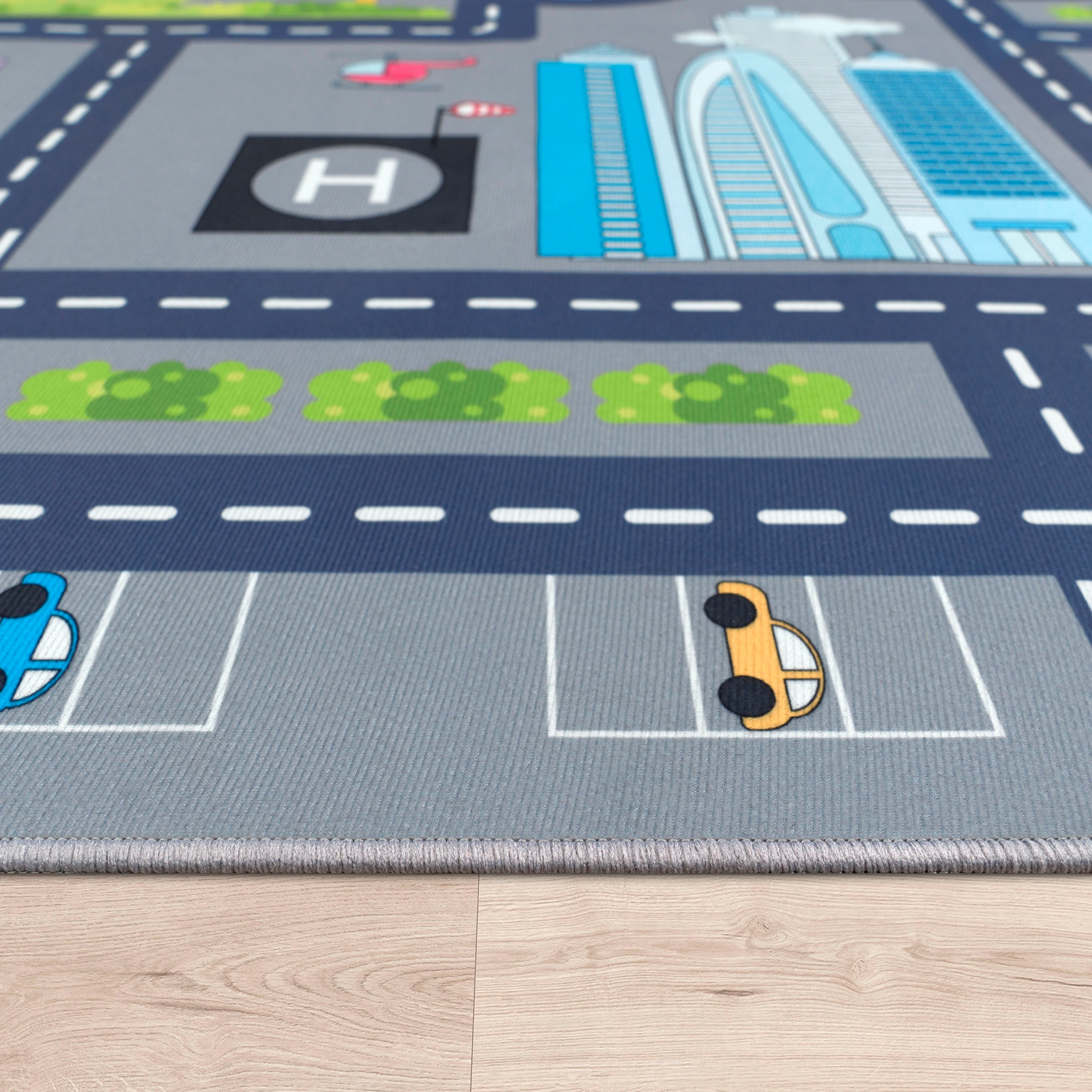 Paco Home Kinderteppich »Bino 575«, rechteckig, 4 mm Höhe, Kurzflor, Strassen-Spiel-Teppich, Kinderzimmer