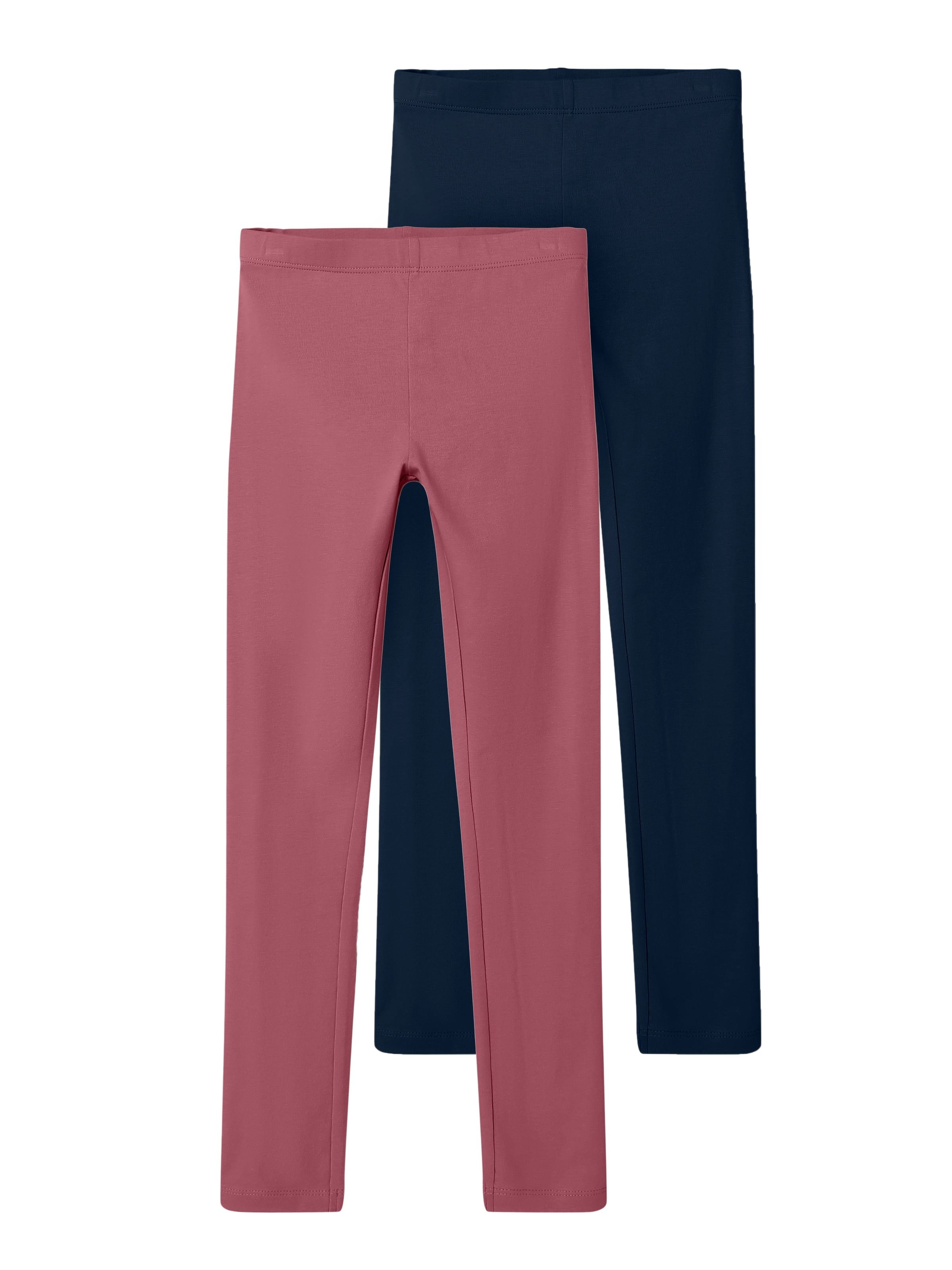 Image of Name It Leggings "NKFVIVIAN 2P LEGGING L NOOS" unifarben, casual, sehr schmal, Baumwollmischung, Jersey
