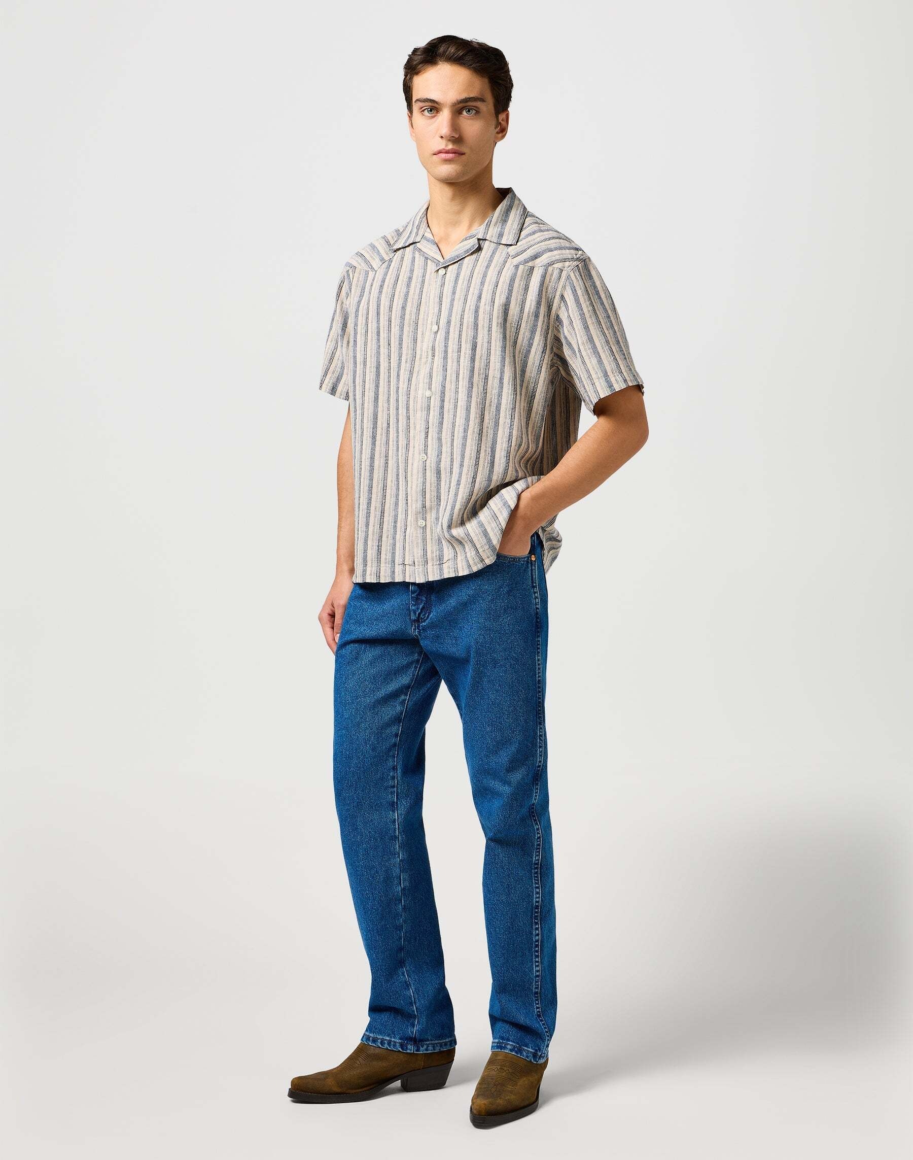 Wrangler Leinenhemd »WRANGLER Leinenhemd Ss W Resort Shirt«