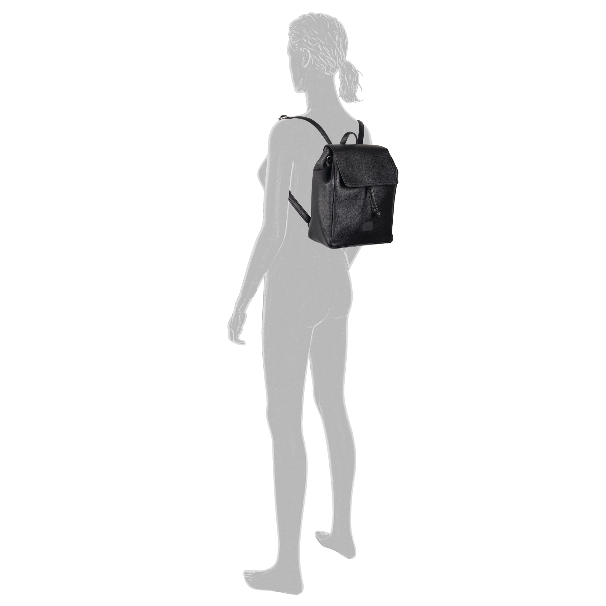 Gabor Sac à dos »Elfie« en similicuir finement grainé et lisse avec patch logo en caoutchouc